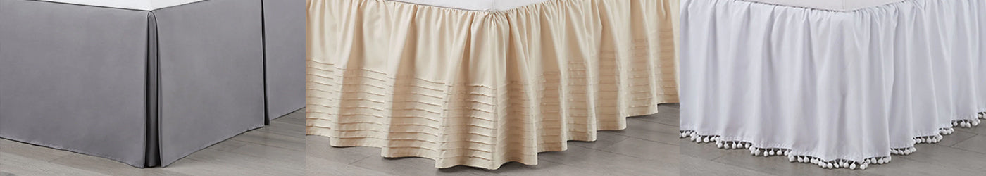 A close-up on a bed skirt