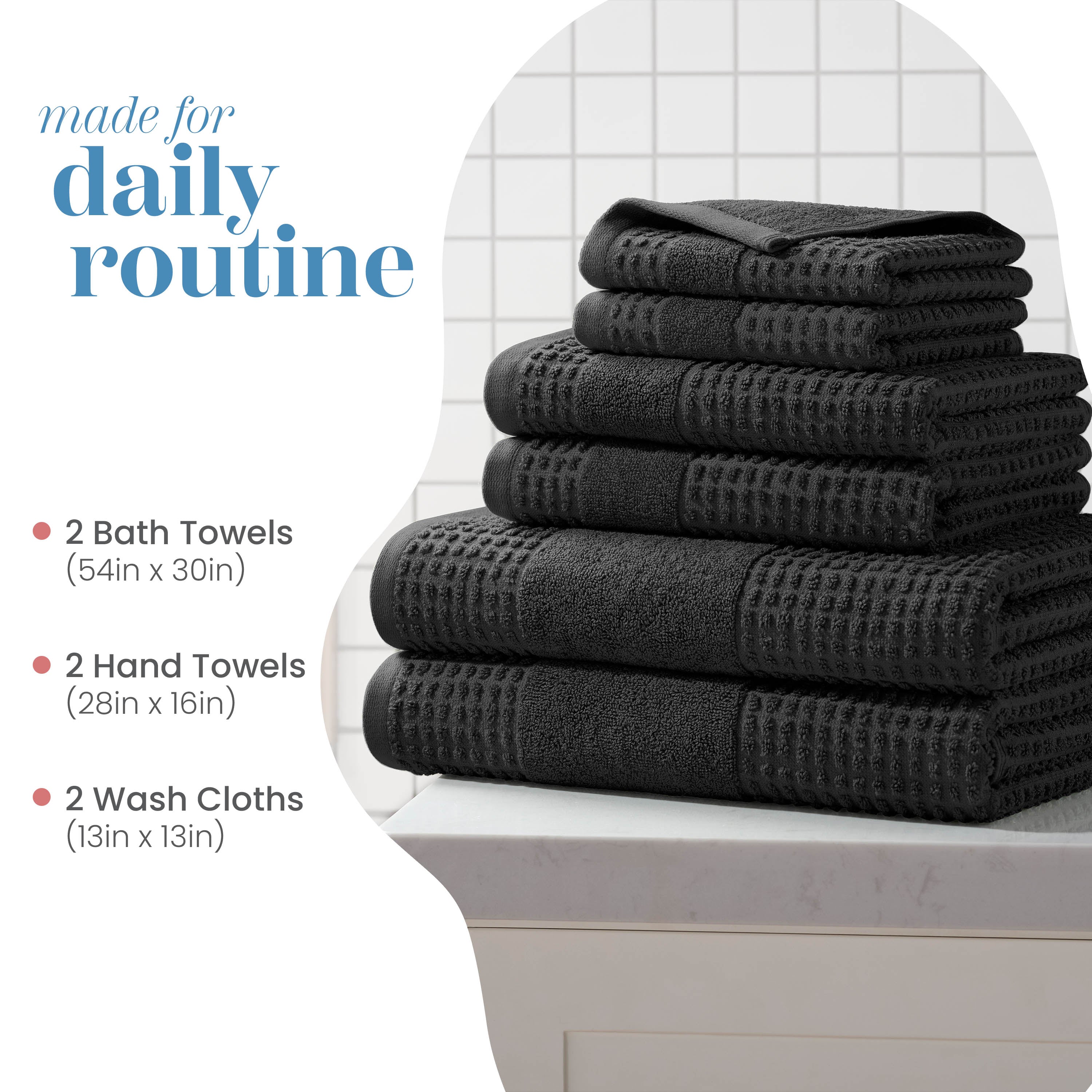 Martex Expression Air Sculpted 100% Cotton 6-Piece Towel Set