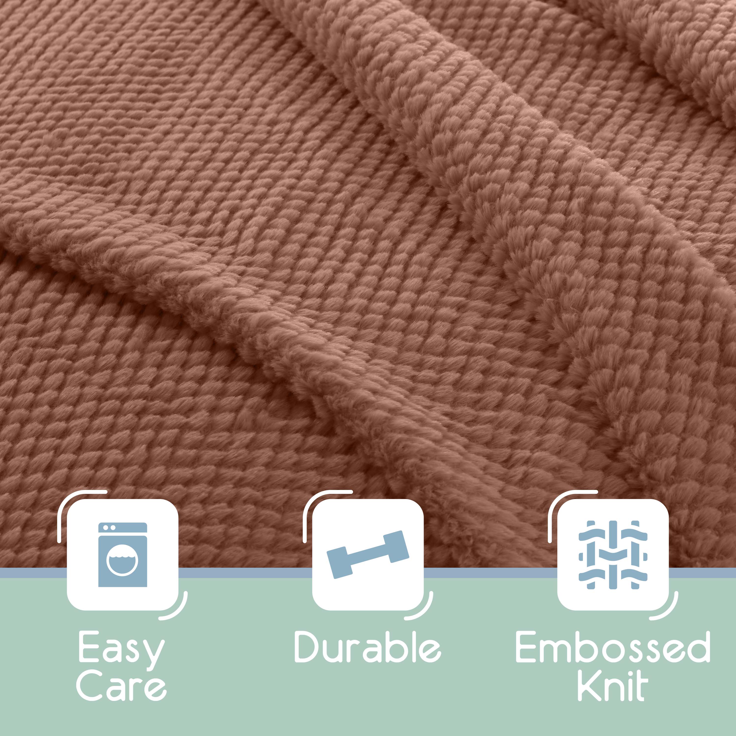 Vellux Plush Texture Embossed Knit Blanket
