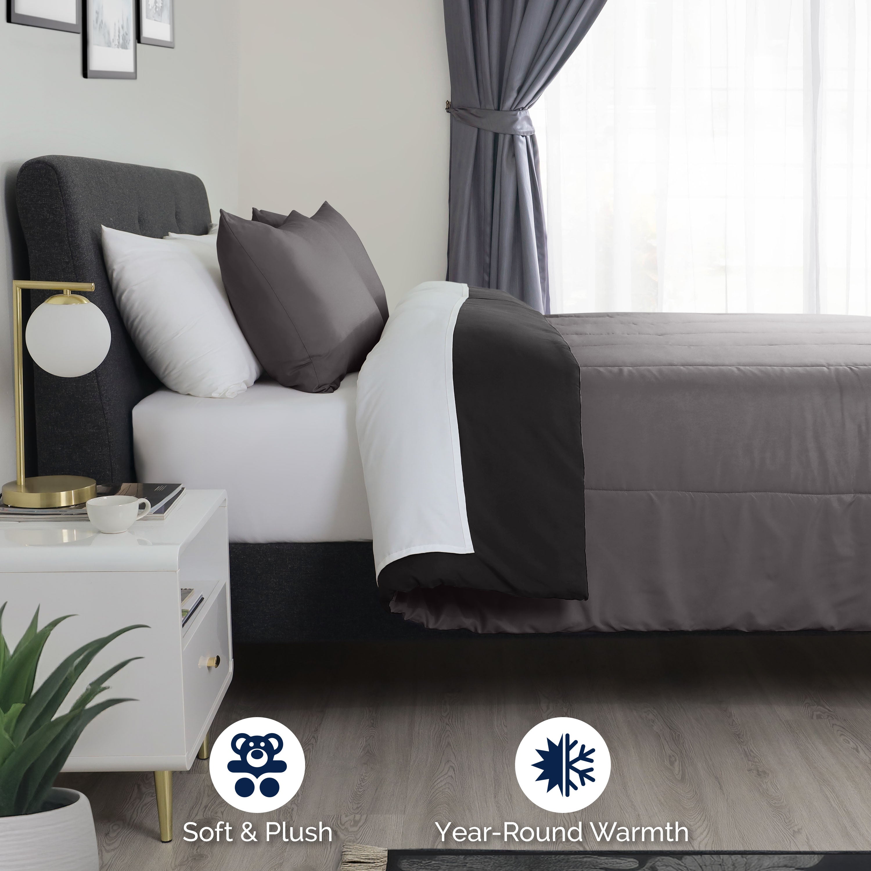 Martex Reversible Soft Brushed Comforter Set