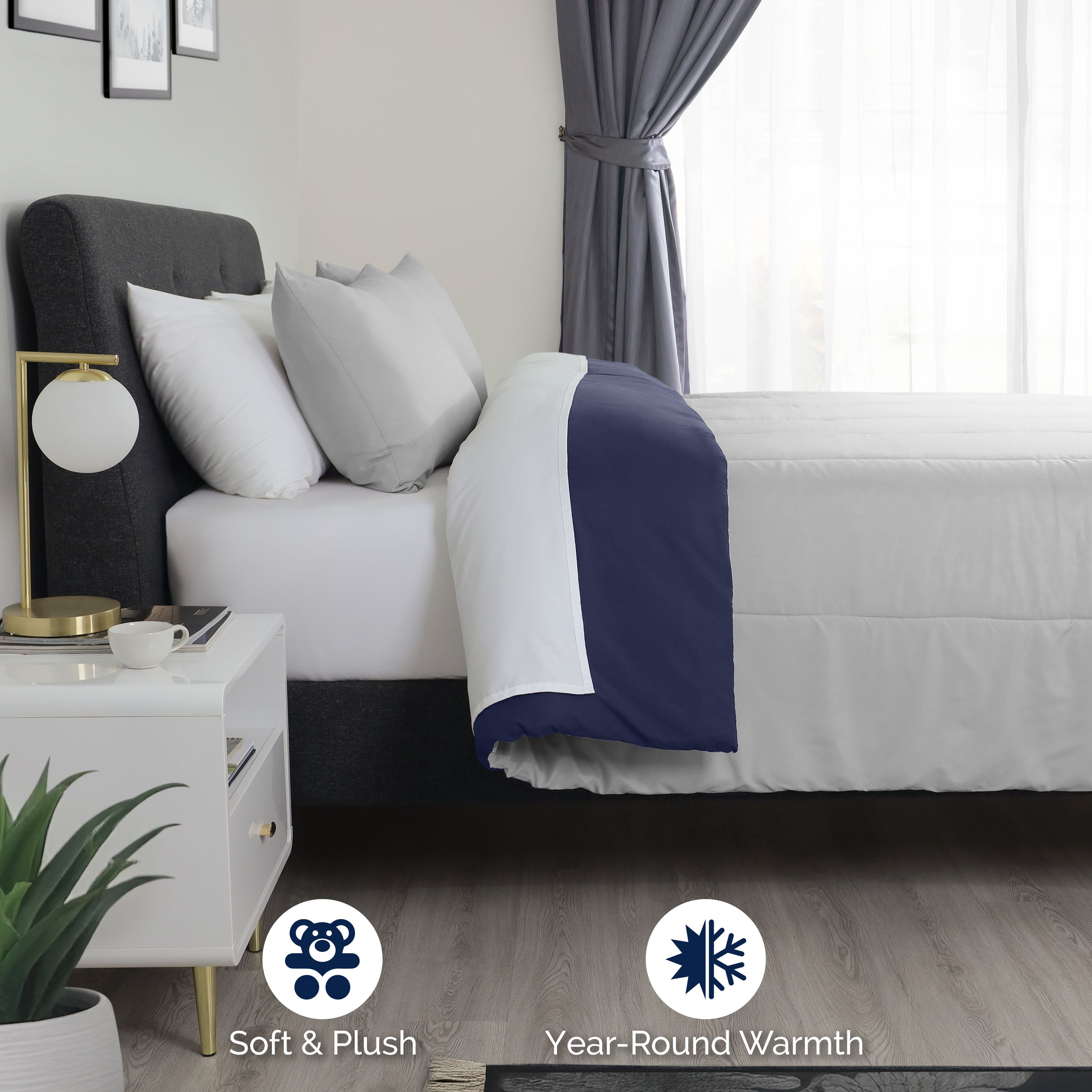 Martex Reversible Soft Brushed Comforter Set