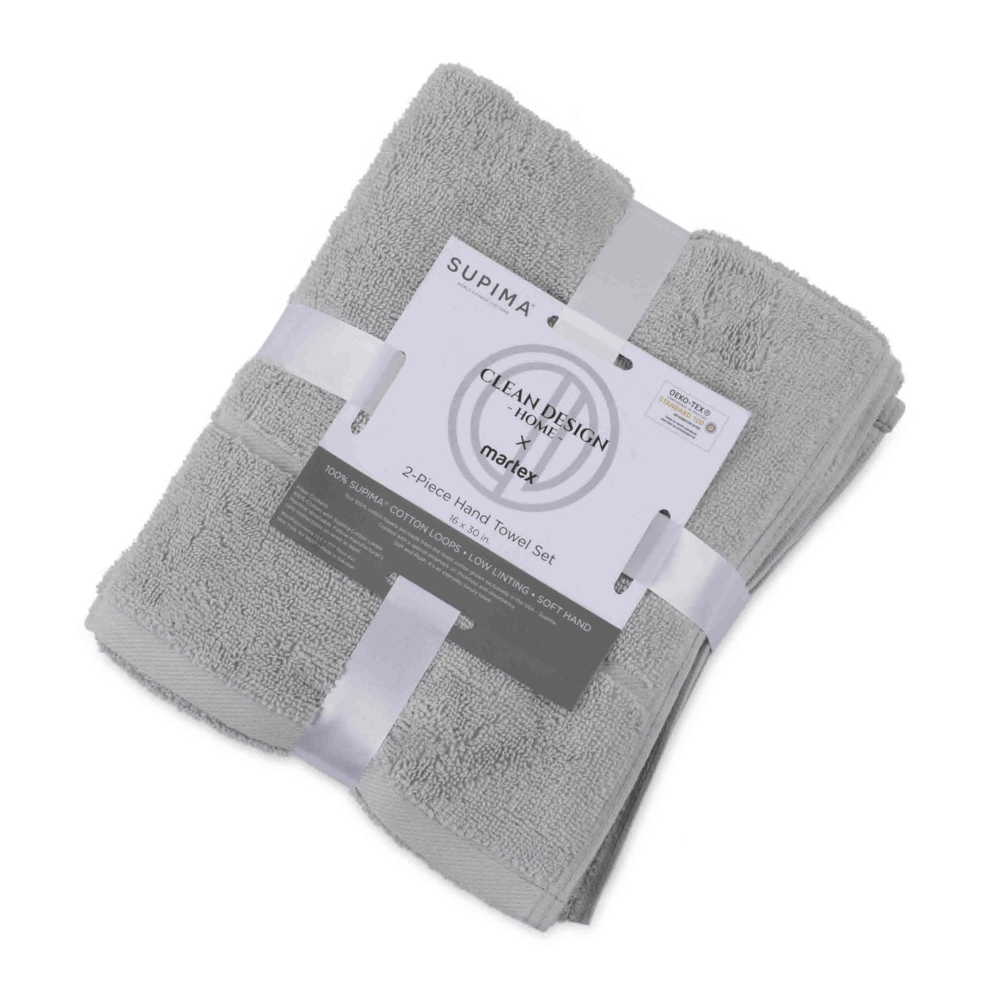 Clean Design Home 100% Cotton 600 GSM 2-Piece Hand Towel Set