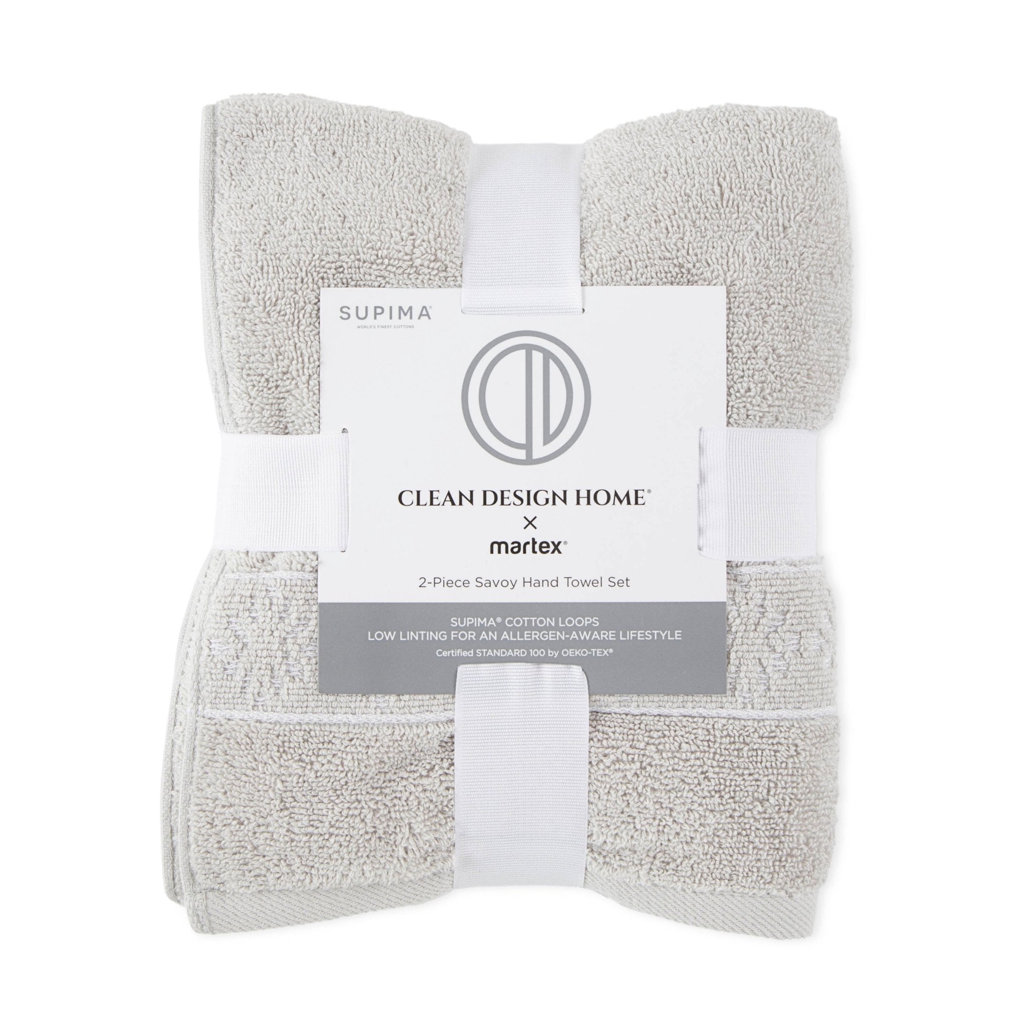Clean Design Home Anti-Allergen Savoy 100% Supima Cotton 600 GSM Towel Set