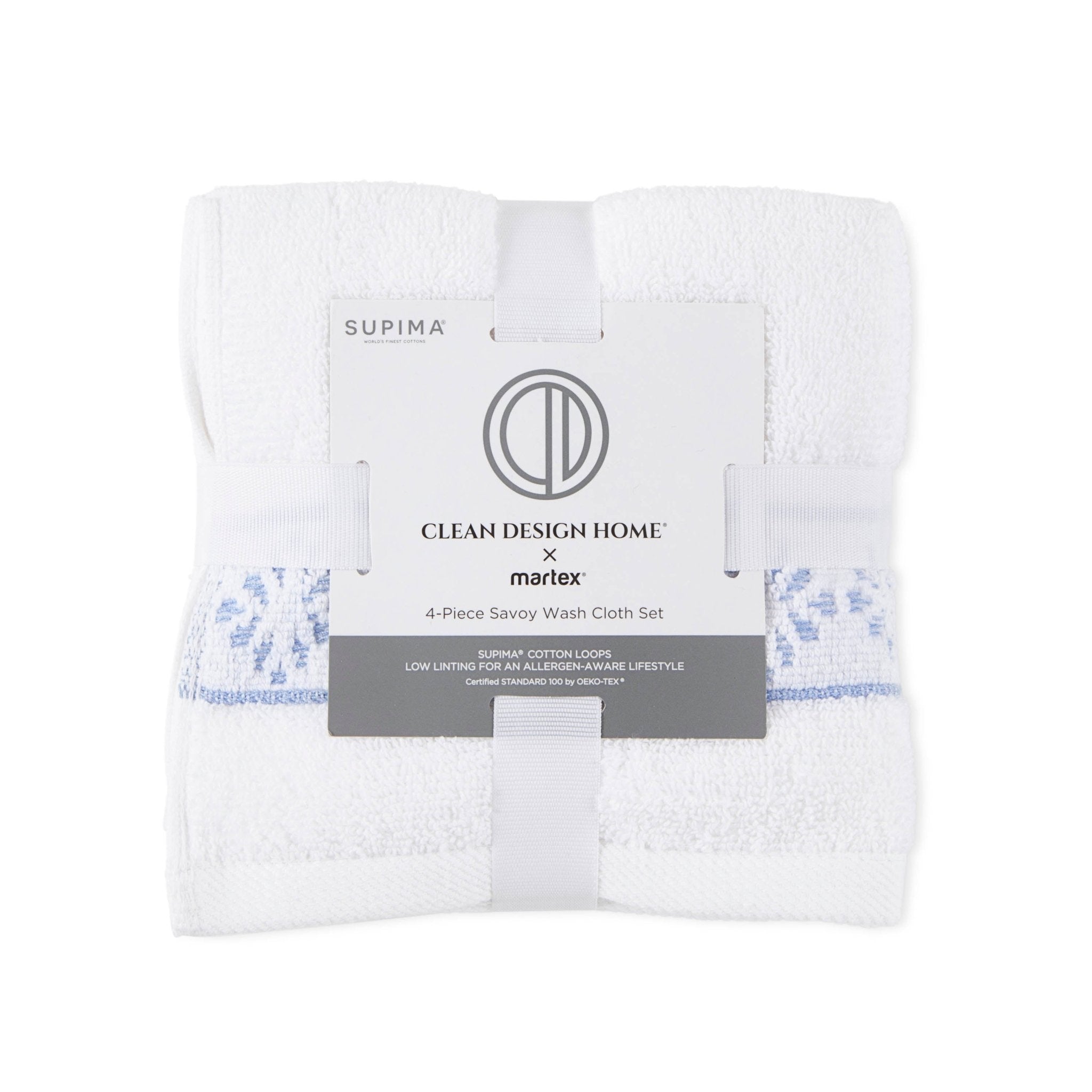 Clean Design Home Anti-Allergen Savoy 100% Supima Cotton 600 GSM Towel Set