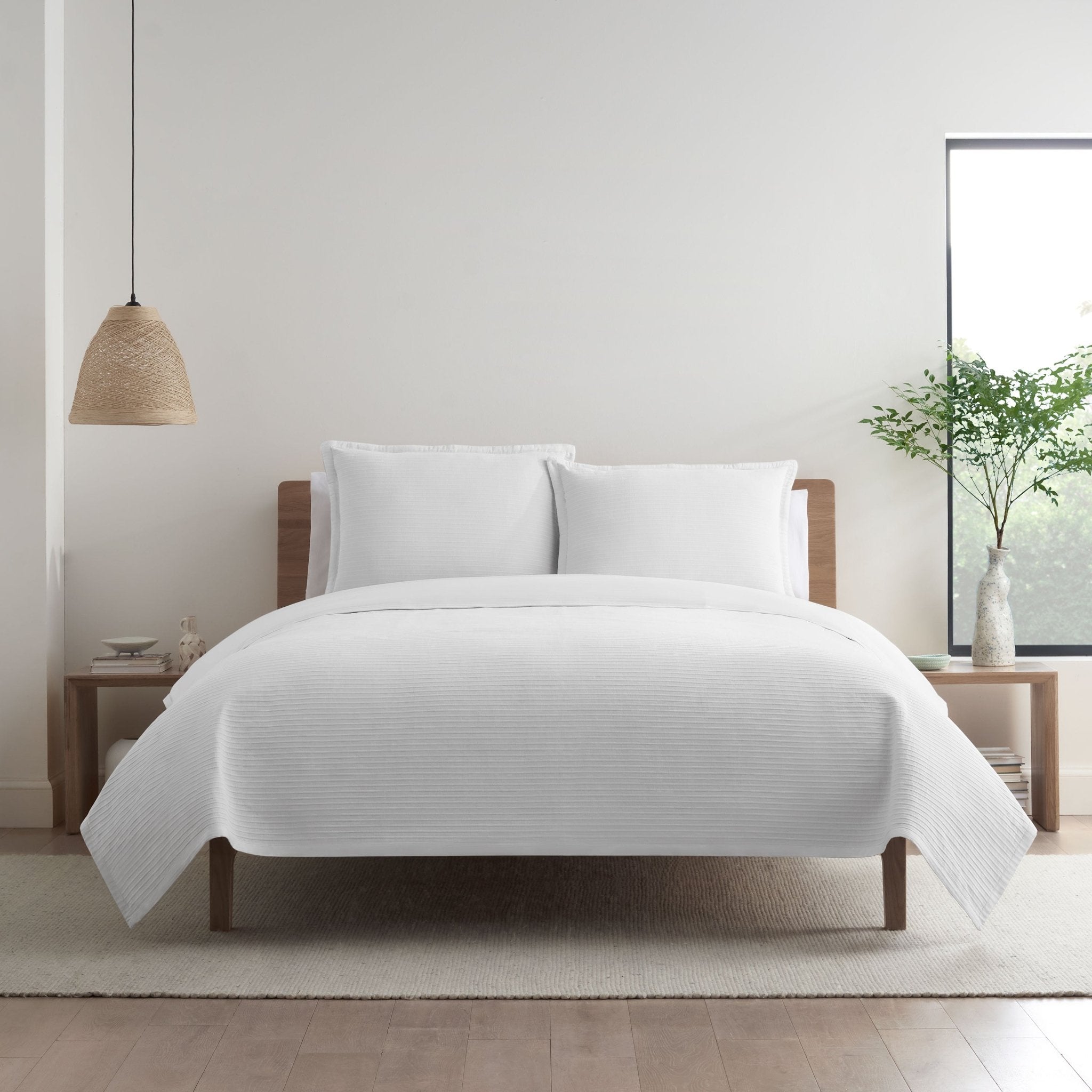 Clean Design Home Homestead 100% Cotton Solid White Coverlet Set