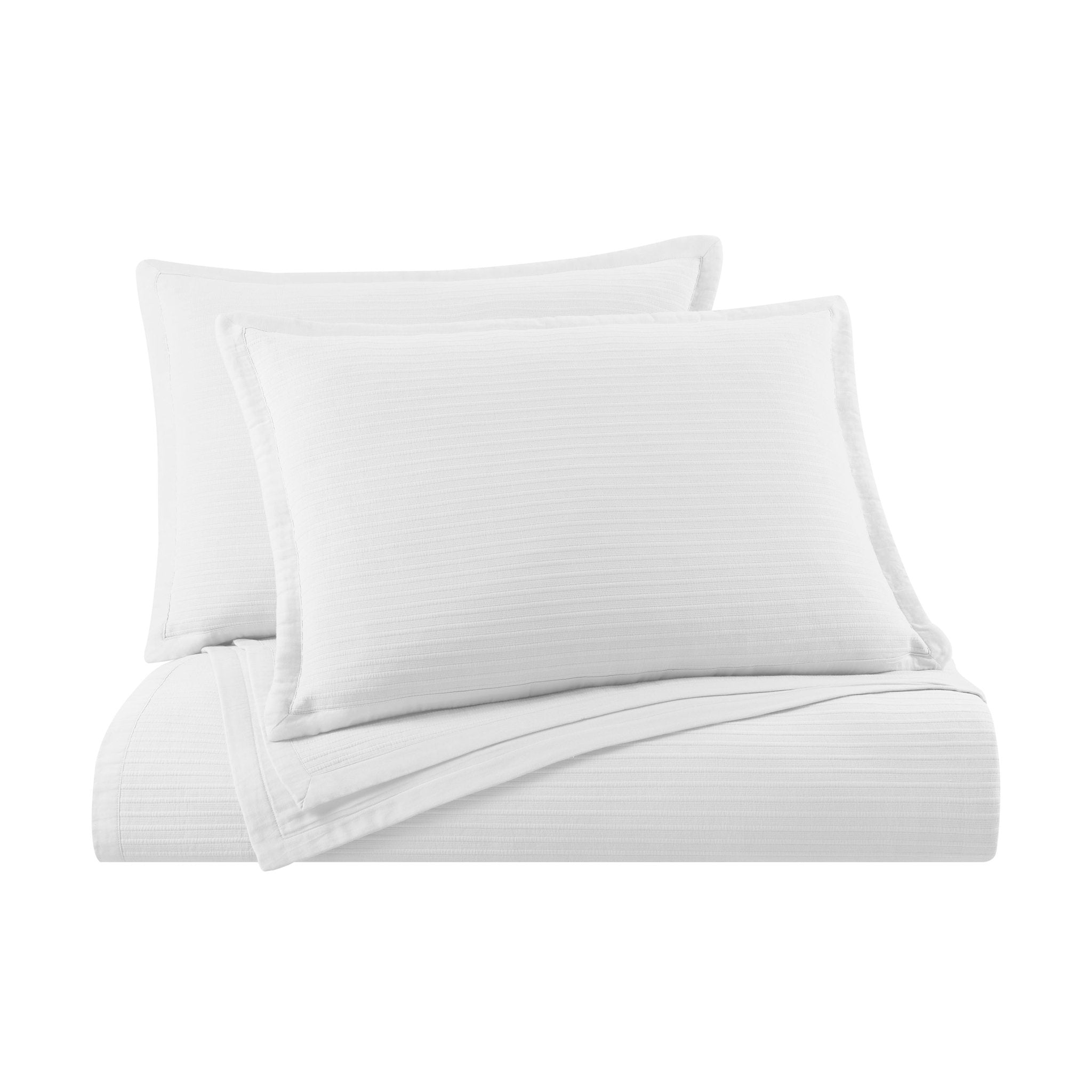Clean Design Home Homestead 100% Cotton Solid White Coverlet Set