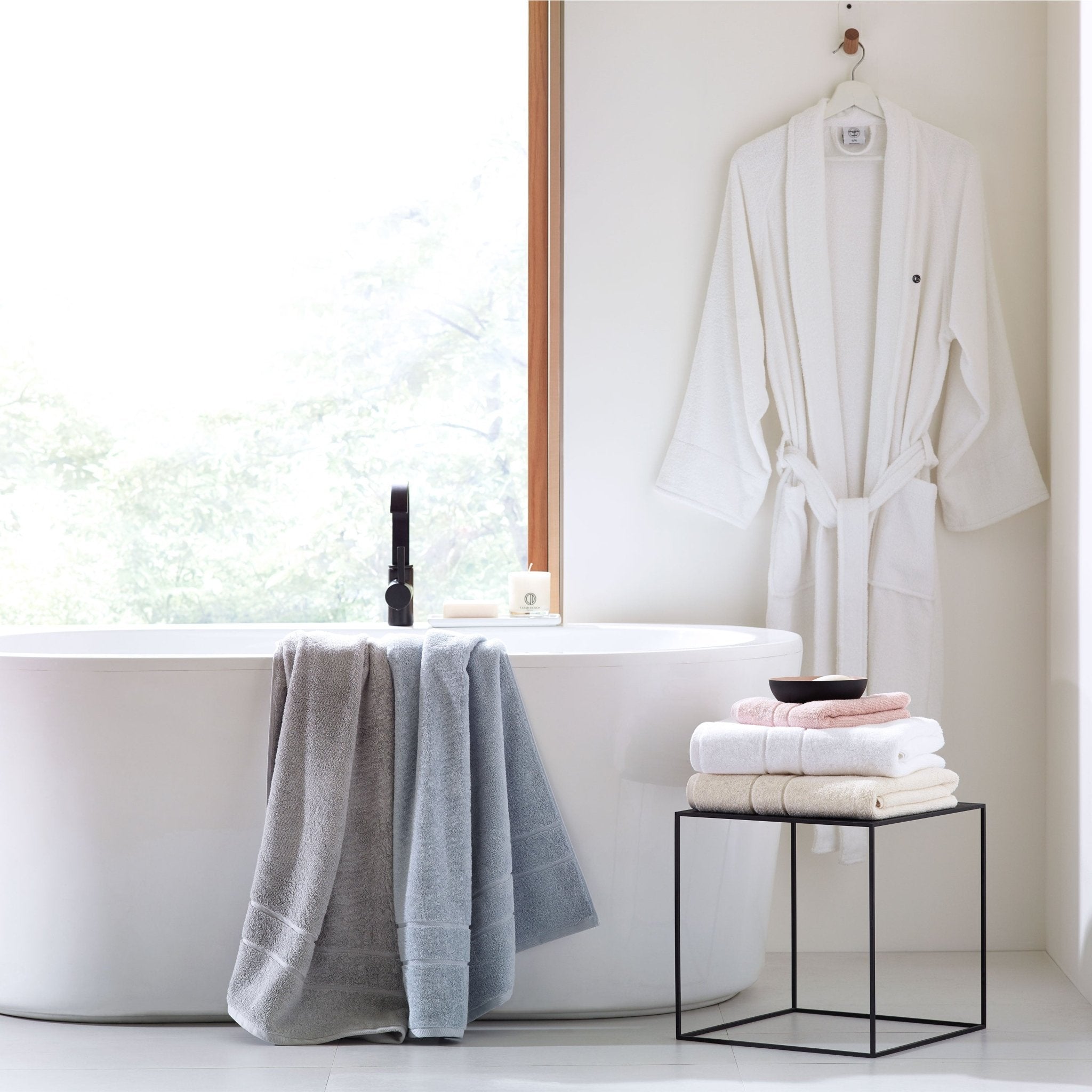 Clean Design Home Low Lint Terry Super Soft 100% Cotton Bath Robe