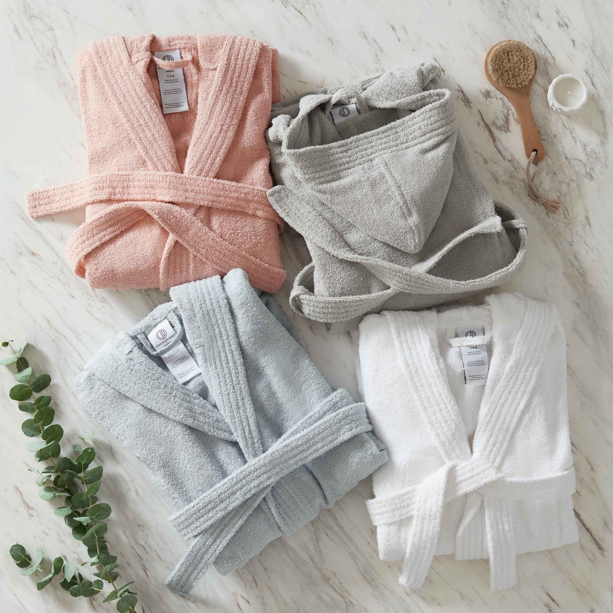 Clean Design Home Youth Hooded 100% Cotton Bath Robe