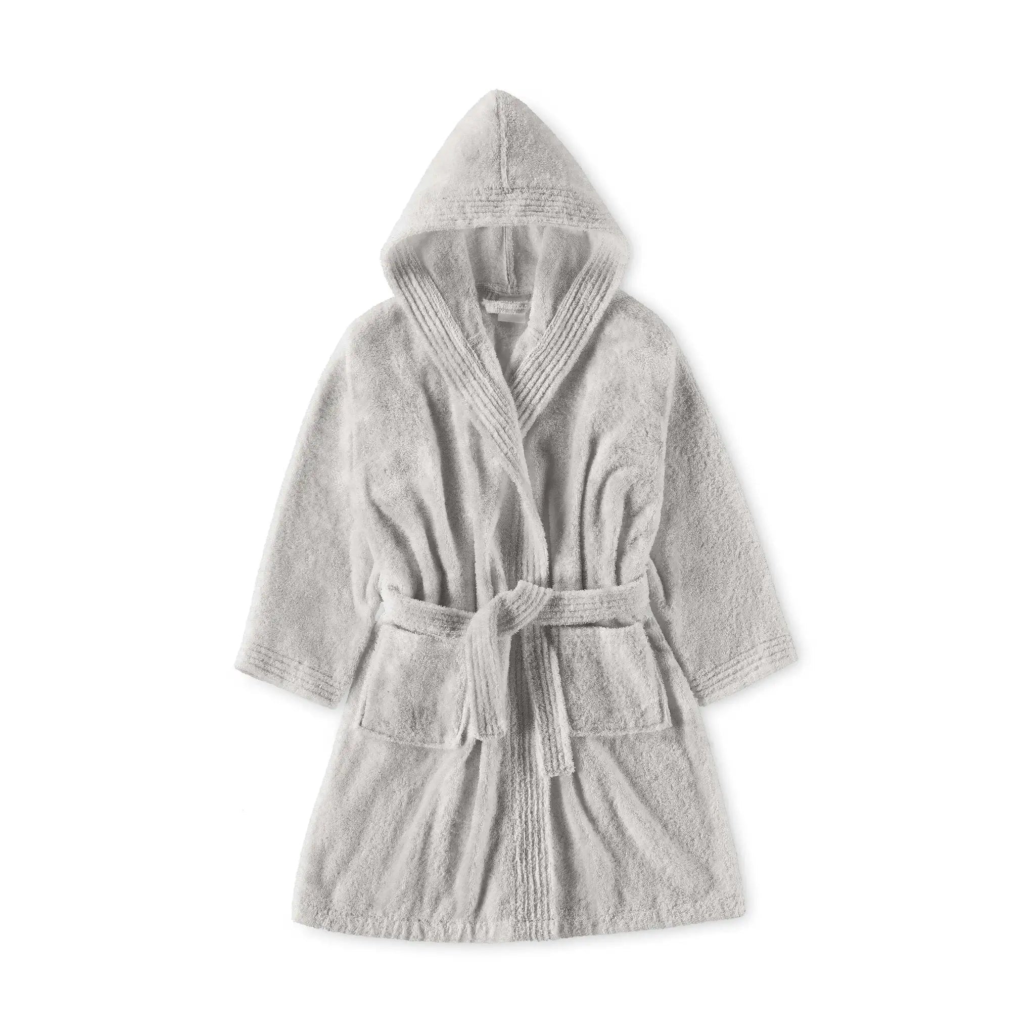 Gray hooded robe on a white background