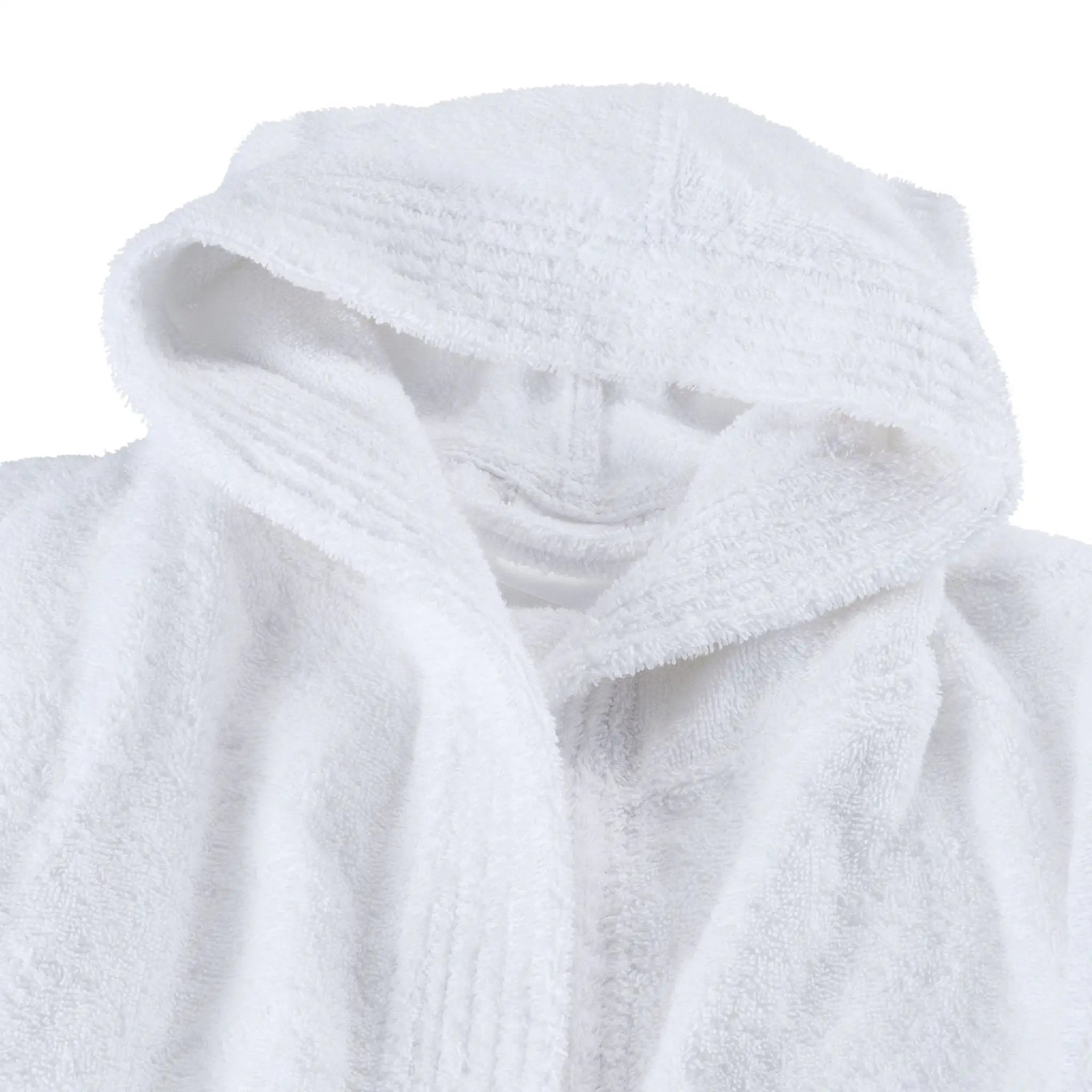 White hooded robe on a white background