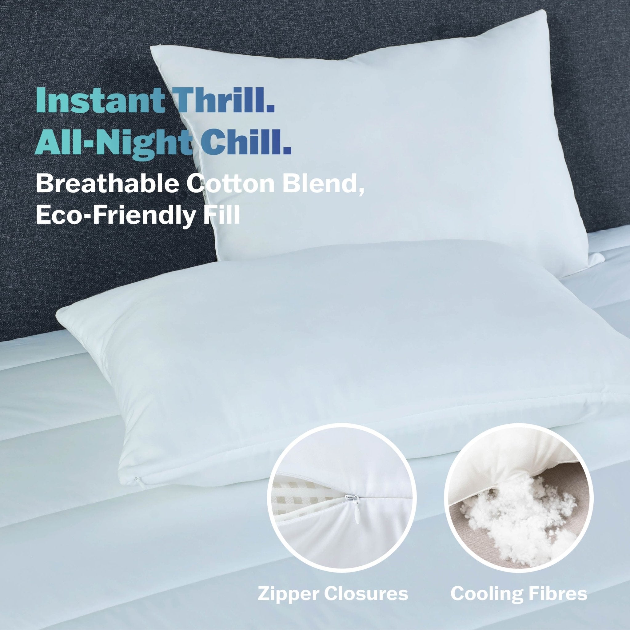 Martex Brrr Cooling All Sleeper White Blown Bed Pillow