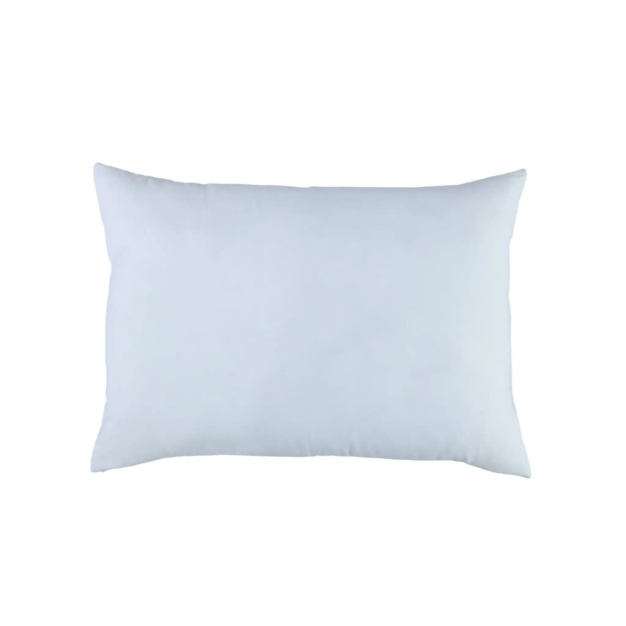 A plain white rectangular pillow shown against a solid white background.
