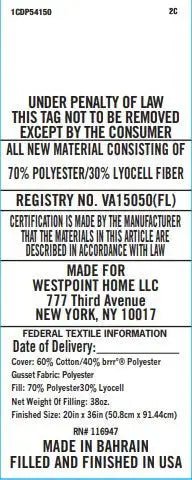 Text label with legal and product information on a white background