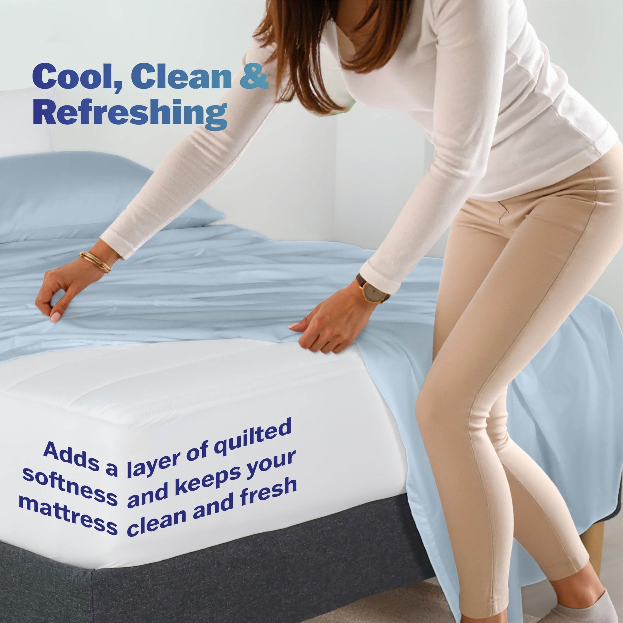 Martex Brrr Cooling Breathable White Mattress Pad