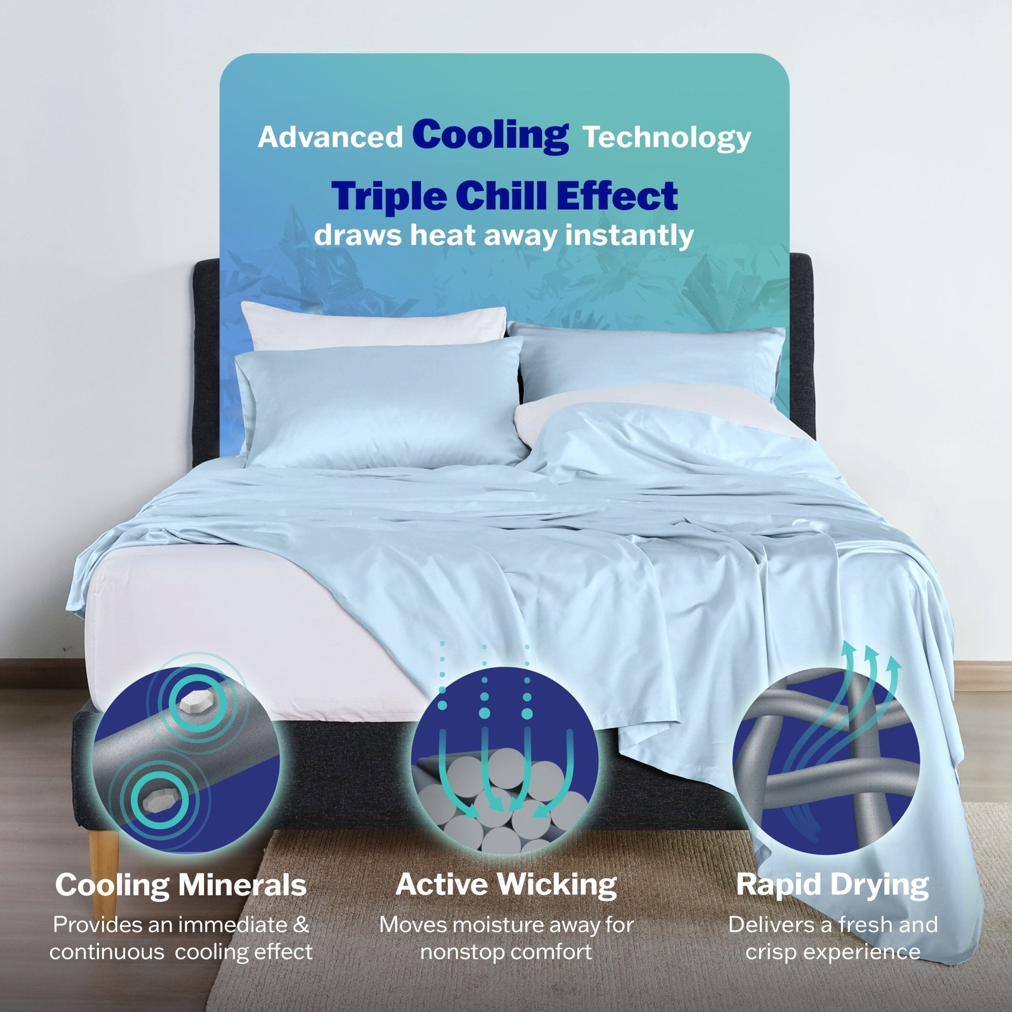 Martex Brrr Cooling Effect Solid Sheet Set