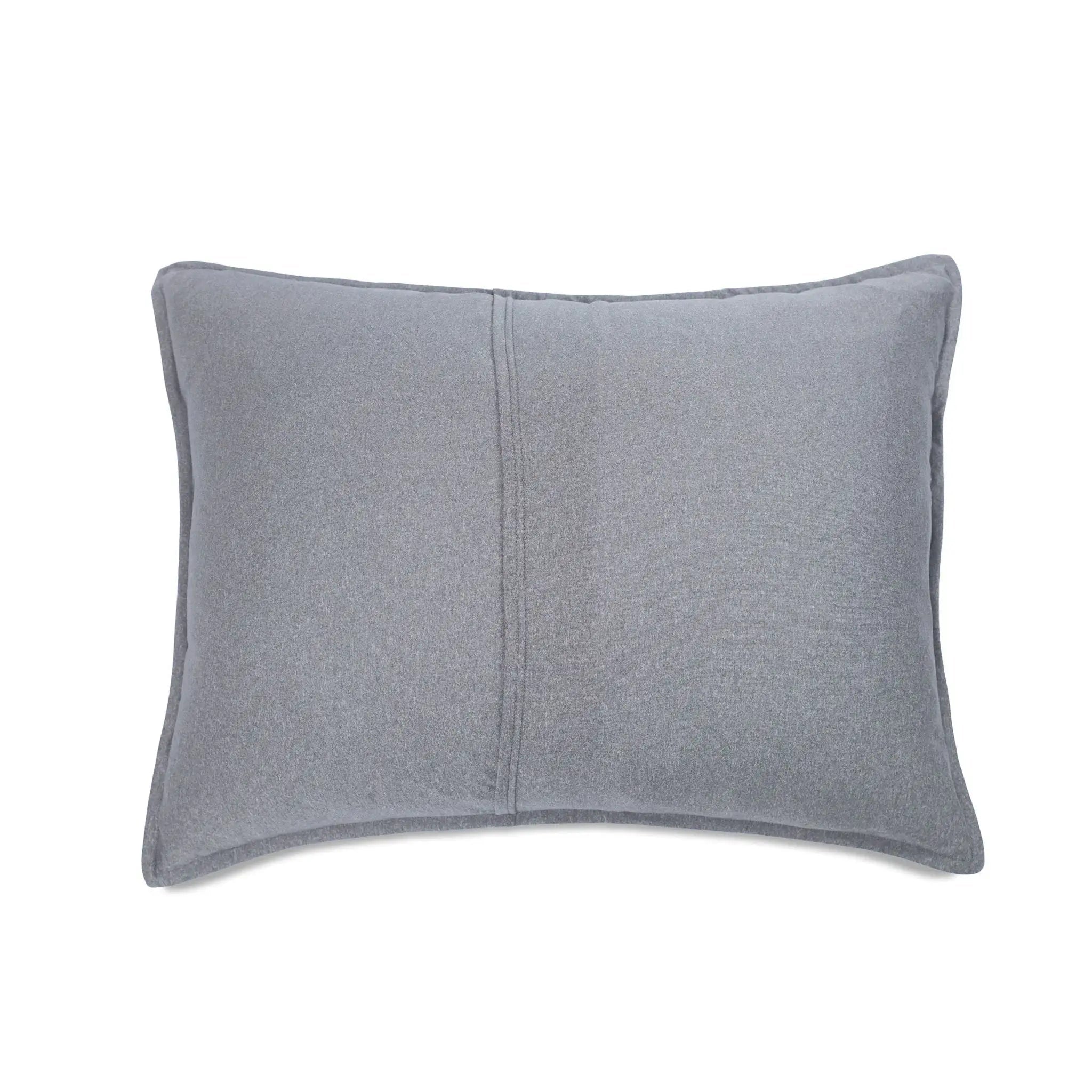 A rectangular gray pillow euro reverse side, shown against a plain white background.