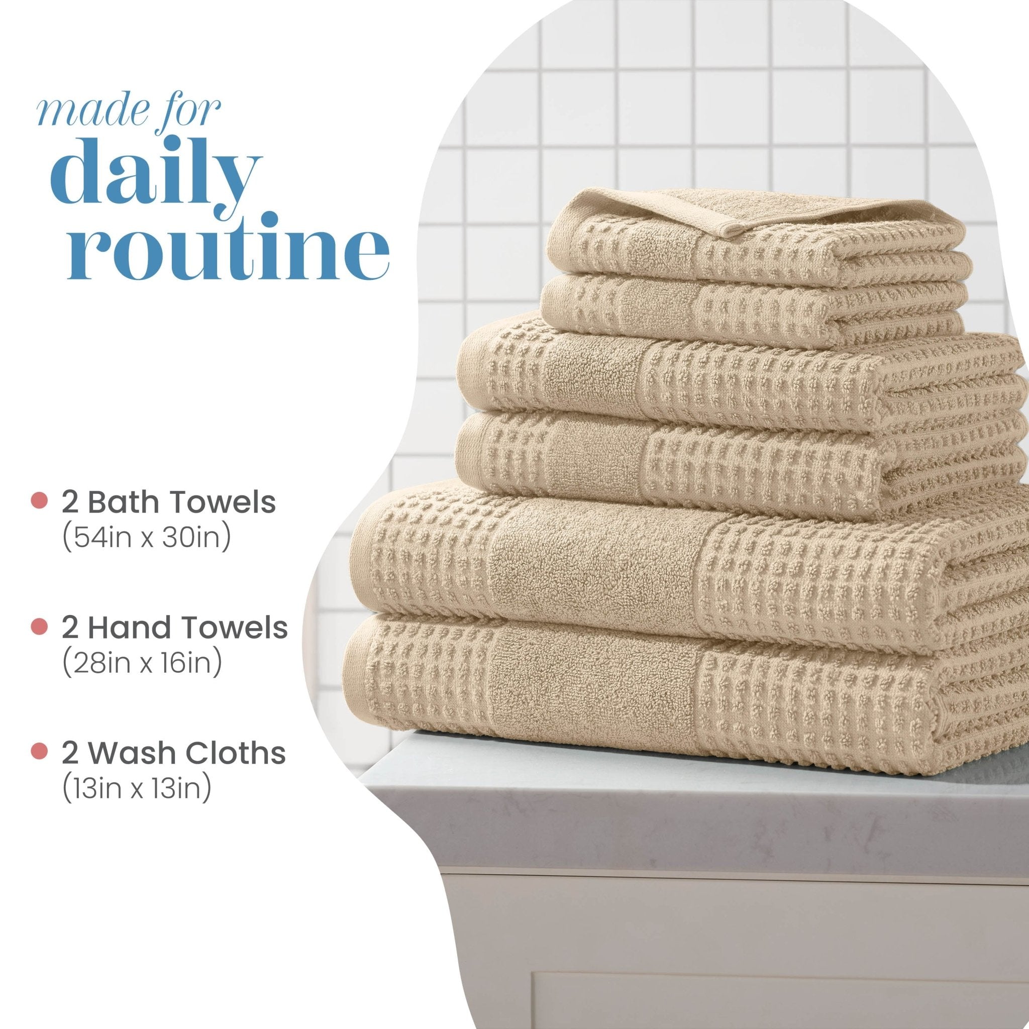 Martex Expression Air Sculpted 100% Cotton 6-Piece Towel Set
