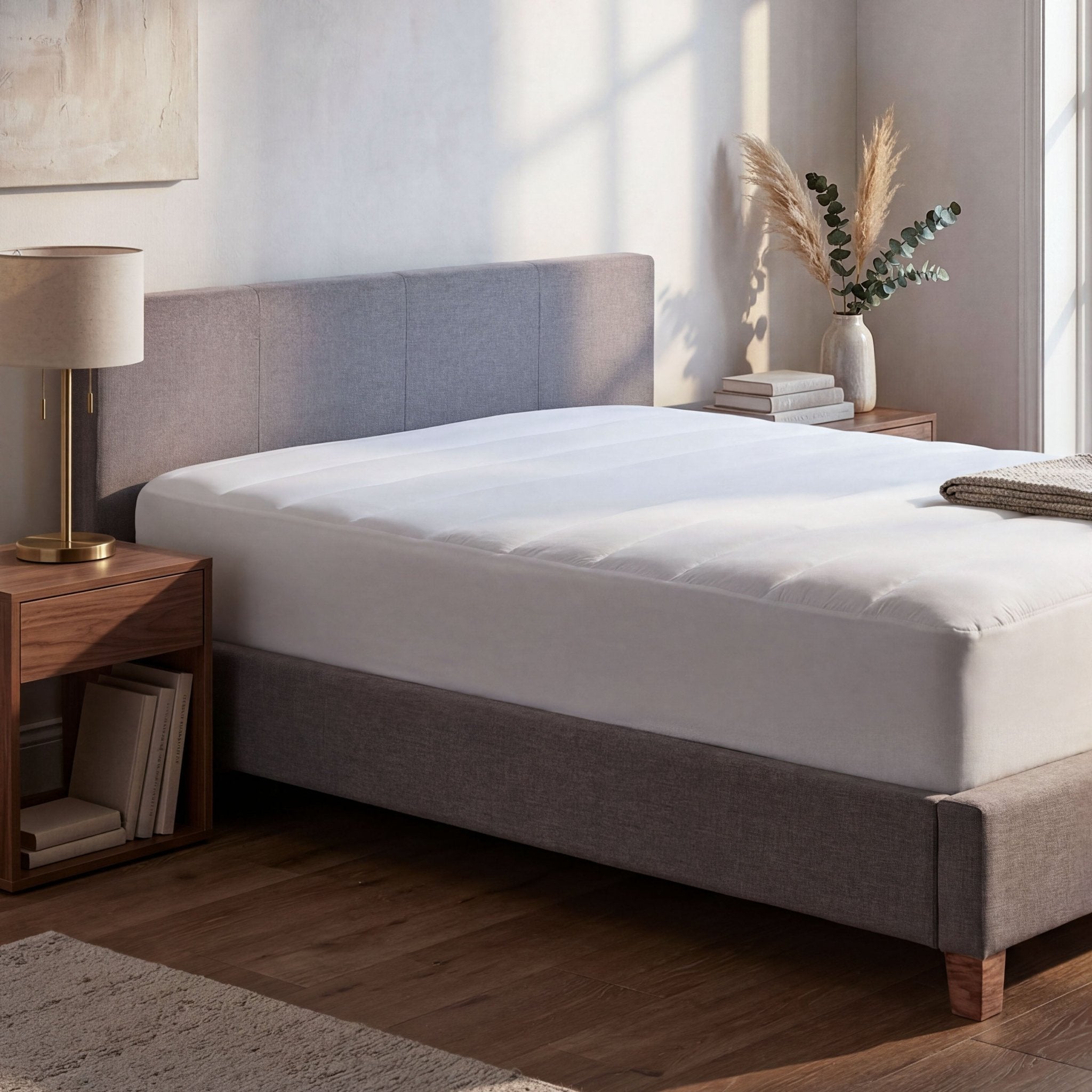 Martex Quilted Breathable Plush White Mattress Pad