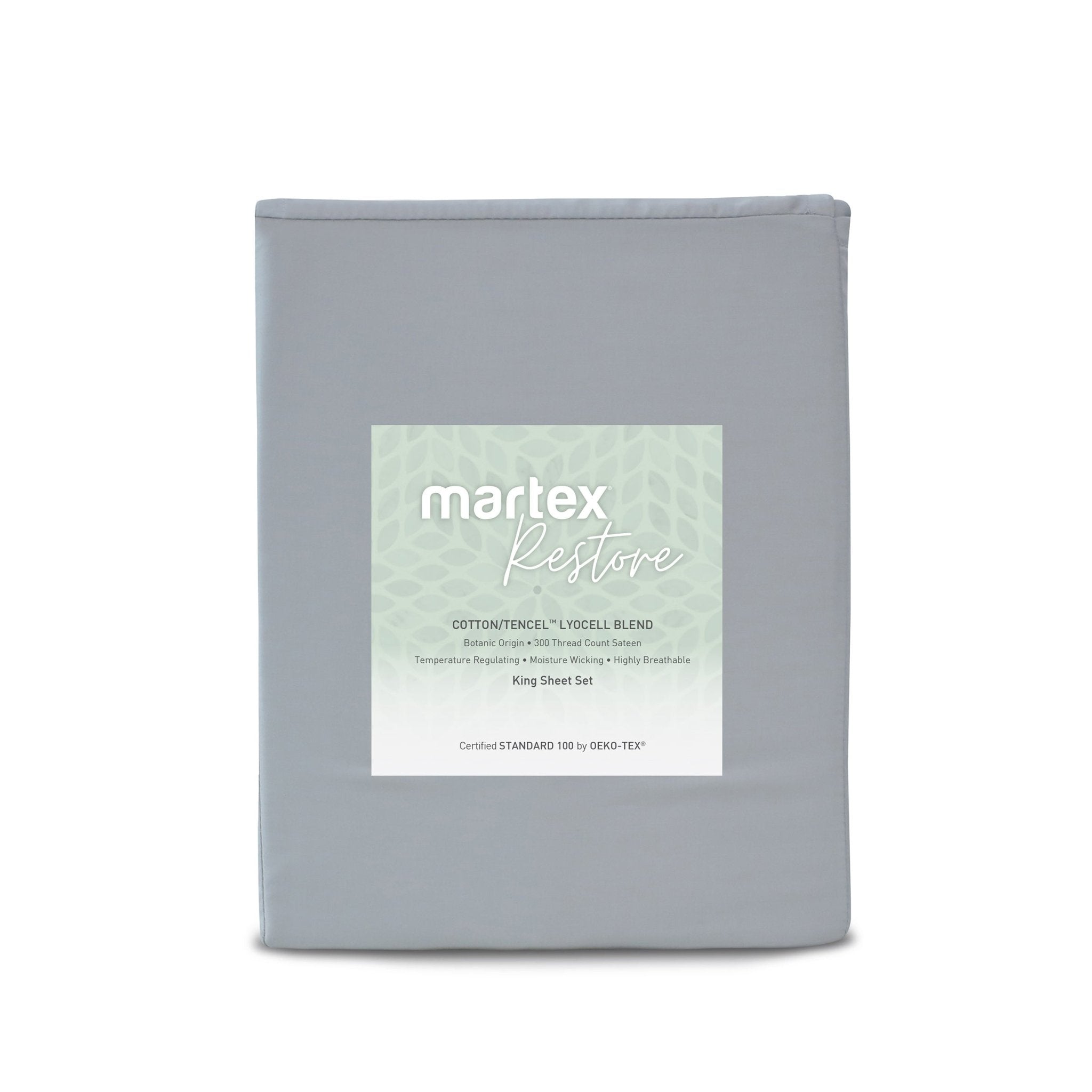Martex Restore 300 Thread Count Tencel Blend Solid Sheet Set