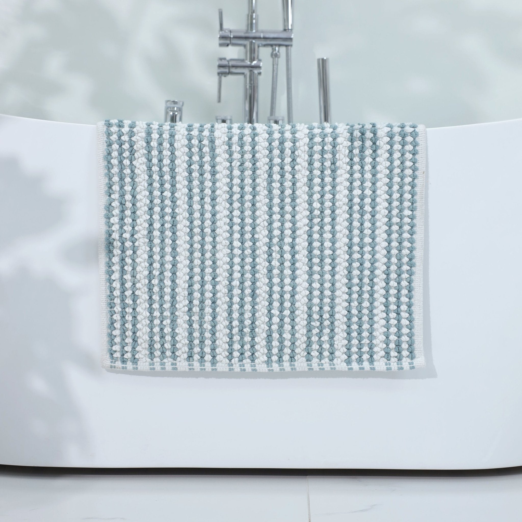 Martex Restore Contrast Stripe 100% Cotton Soft Bath Rug