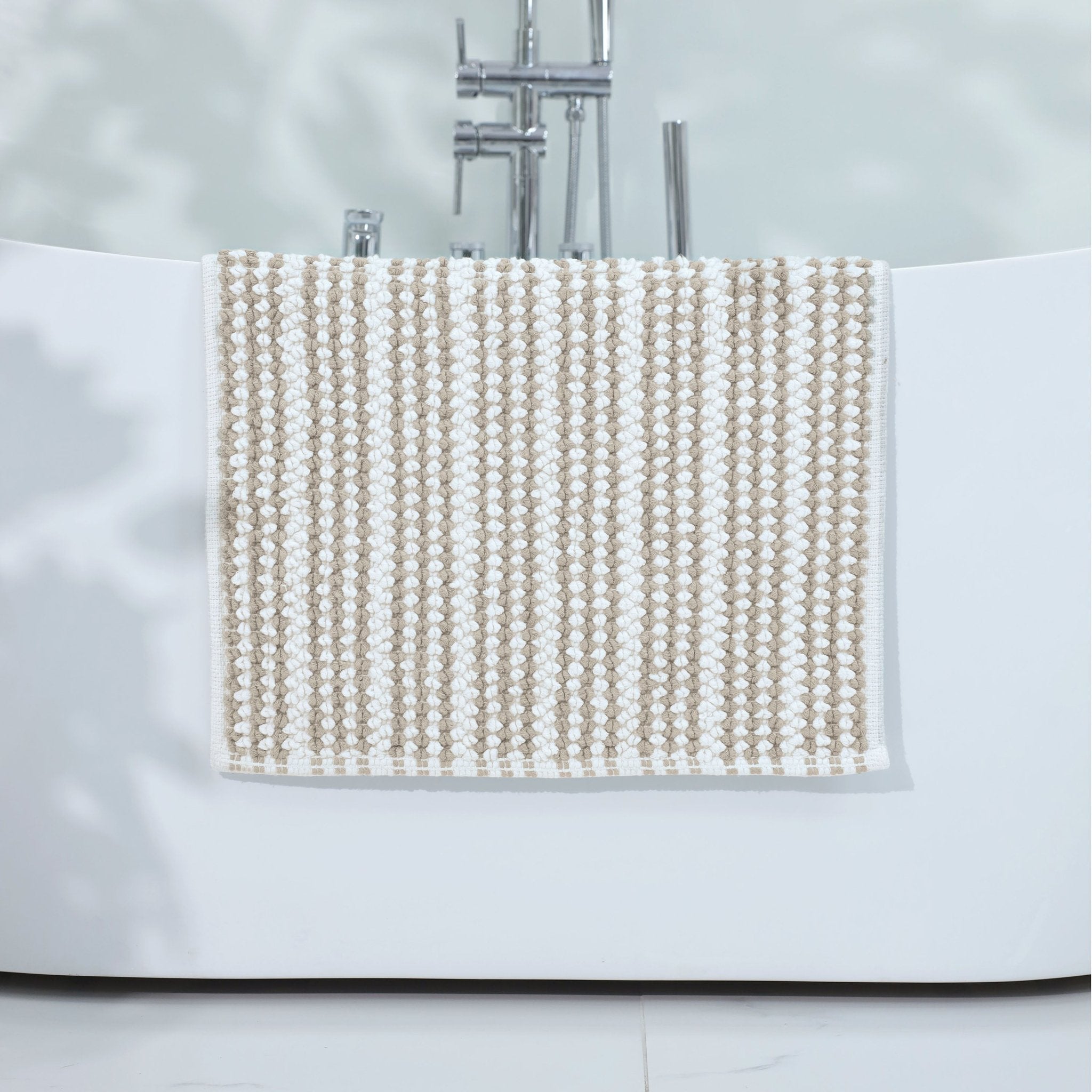 Martex Restore Contrast Stripe 100% Cotton Soft Bath Rug