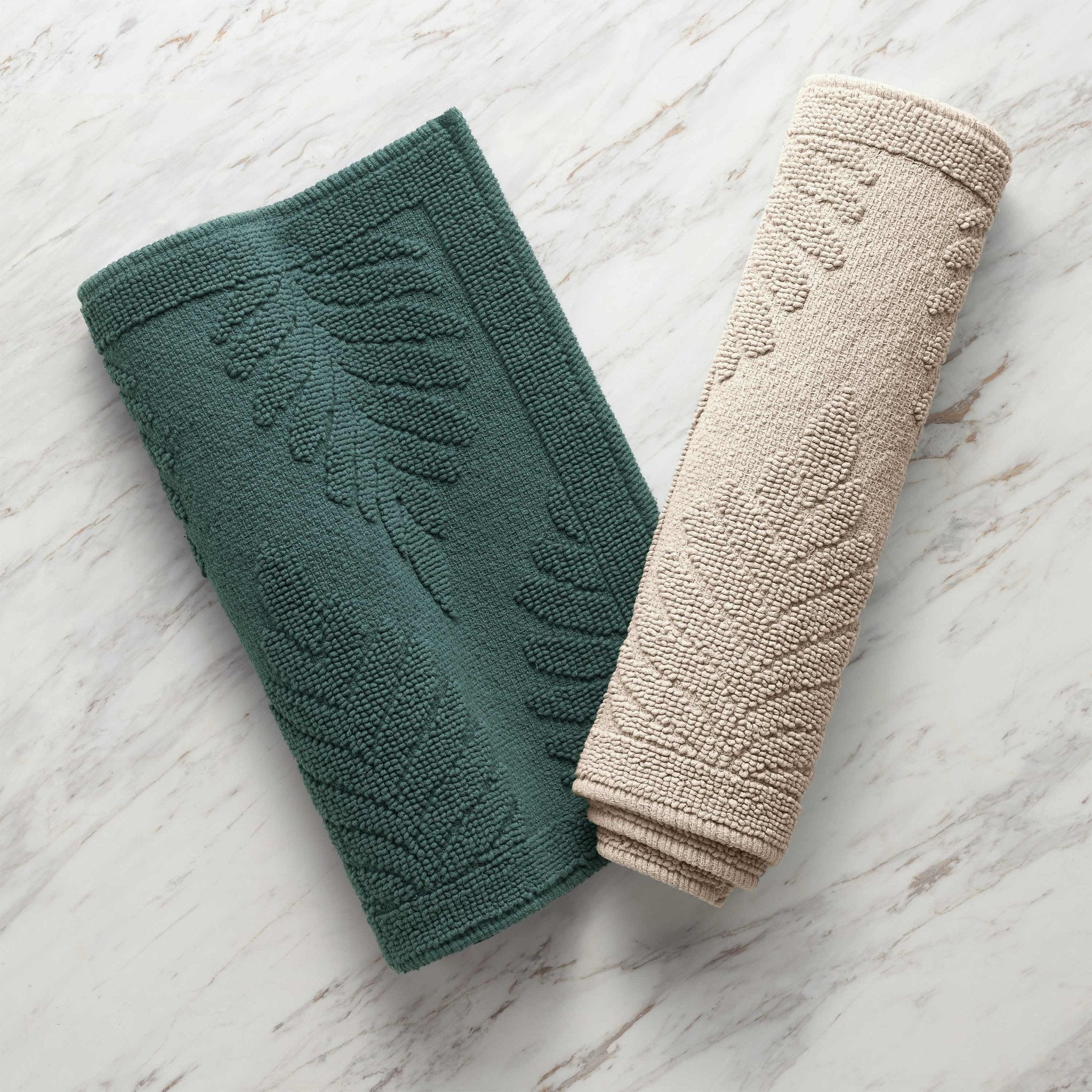 Martex Restore Fern Ogee 100% Cotton Jacquard Bath Rug