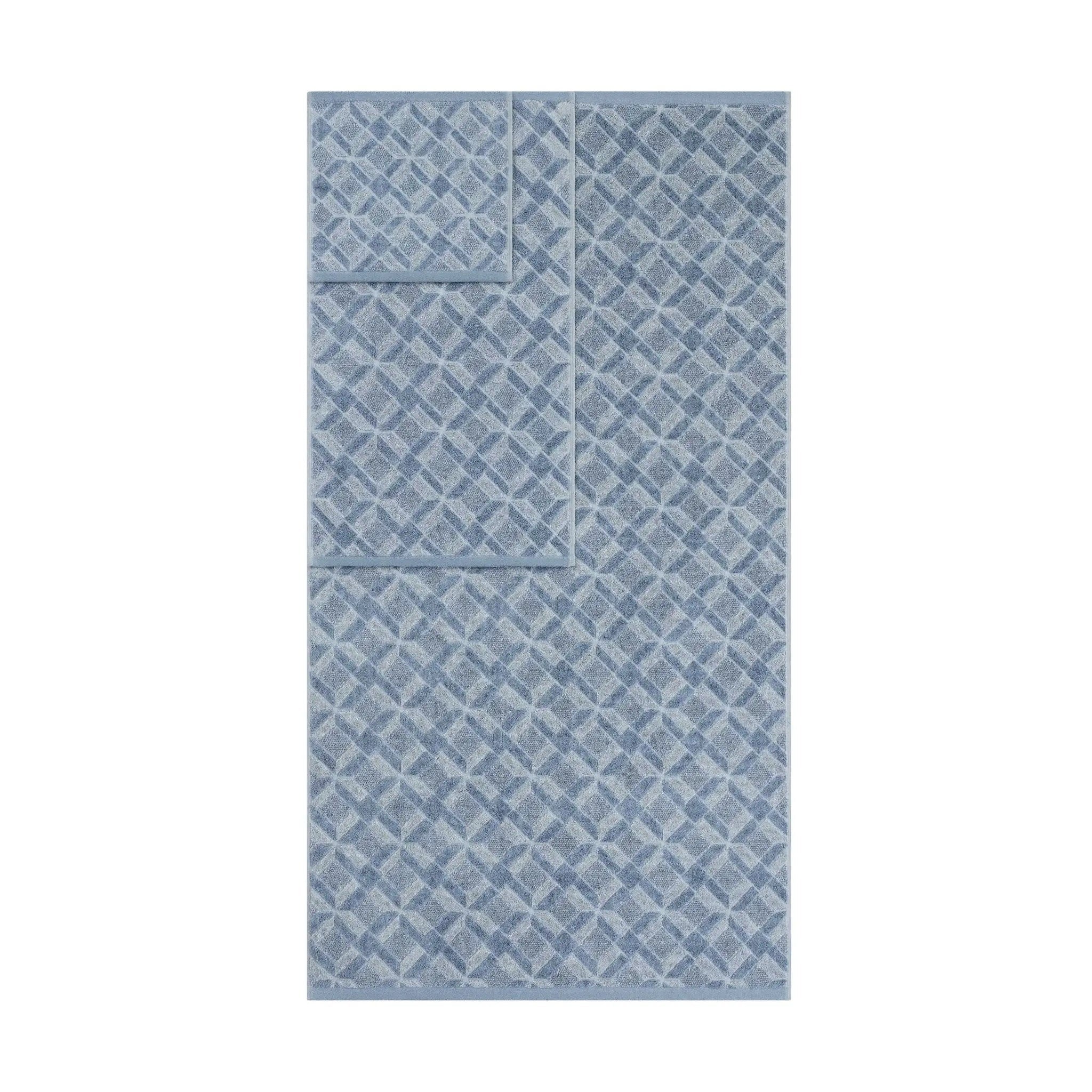 Blue towels on a white background