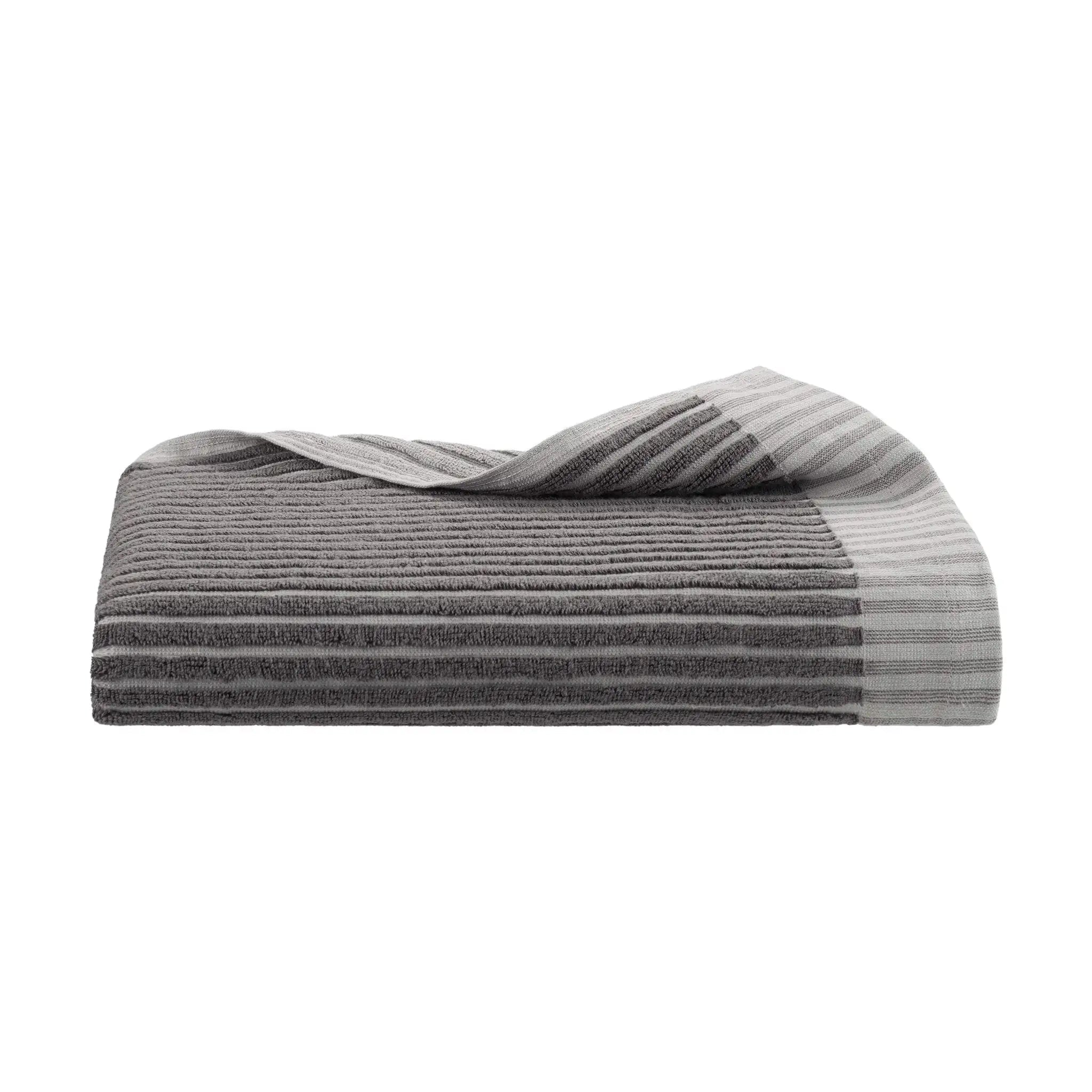 Charcoal bath towel on a white background