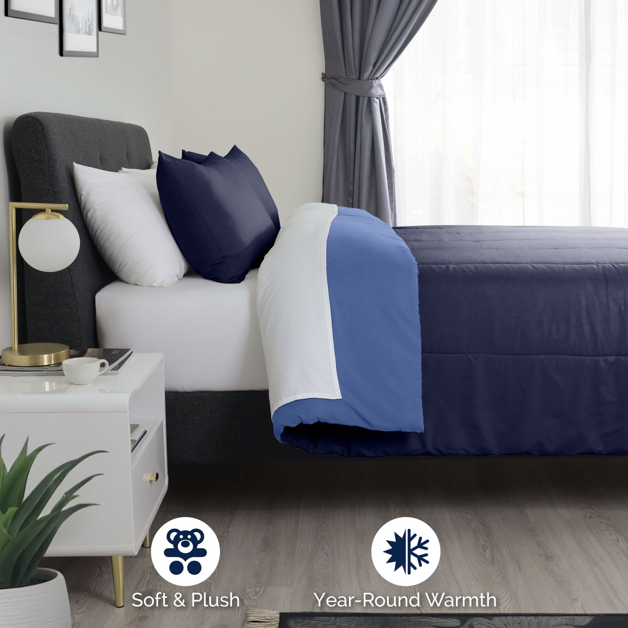 Martex Reversible Soft Brushed Comforter Set