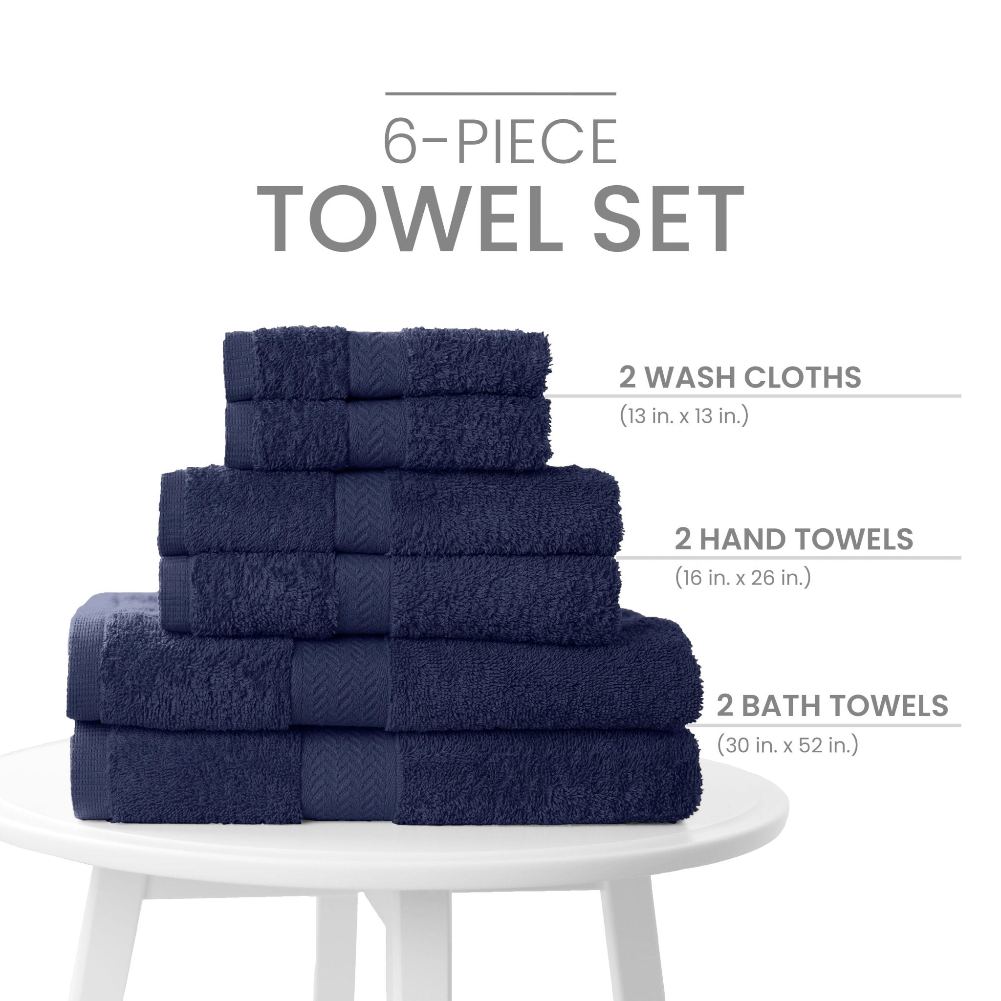 Martex Ringspun 100% Cotton Durable 6-Piece Towel Set