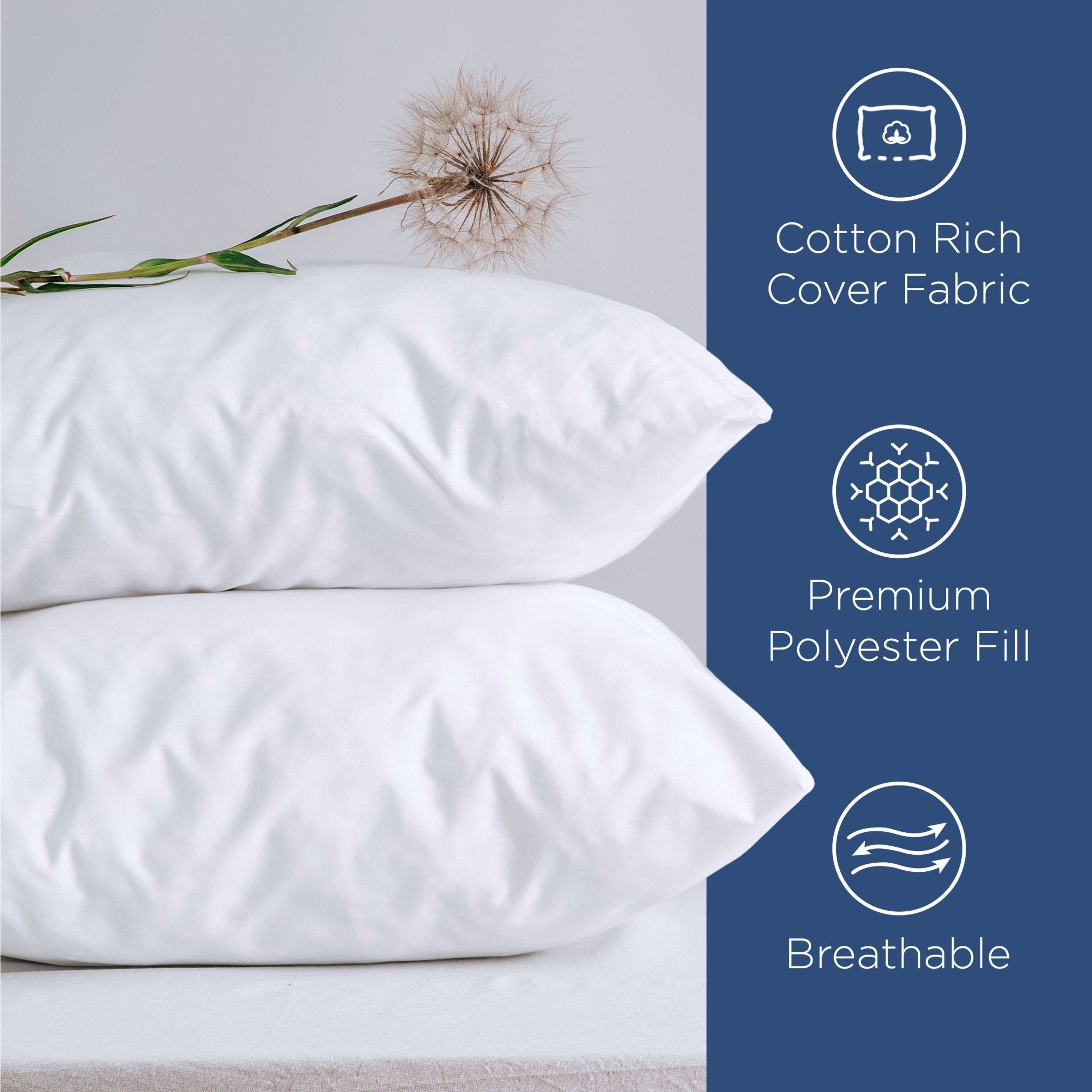 Martex T200 Twin Pack Soft White Garnetted Pillow
