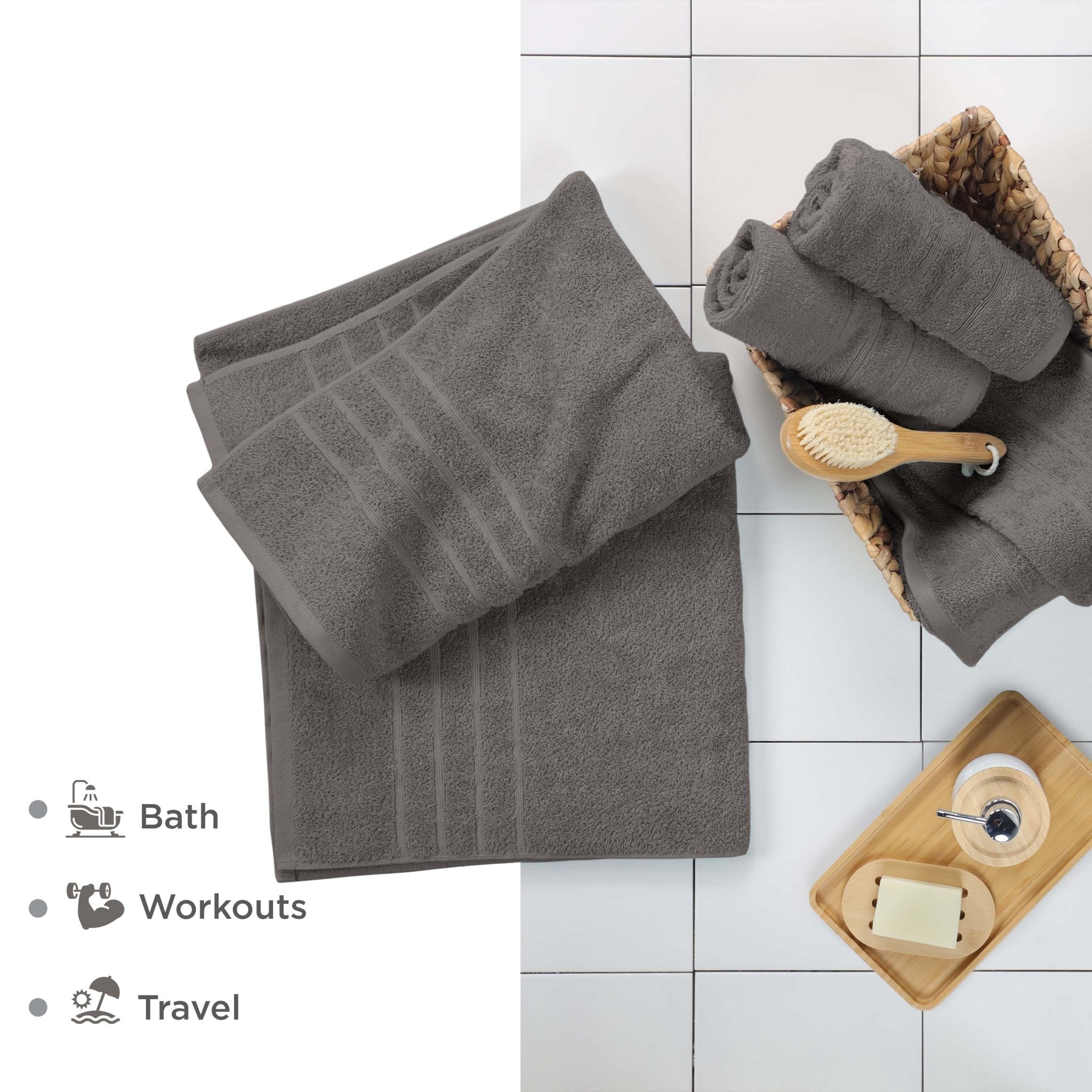 Eiffel tower Ultimate 100% Cotton Solid 2-Piece Bath Sheet Set