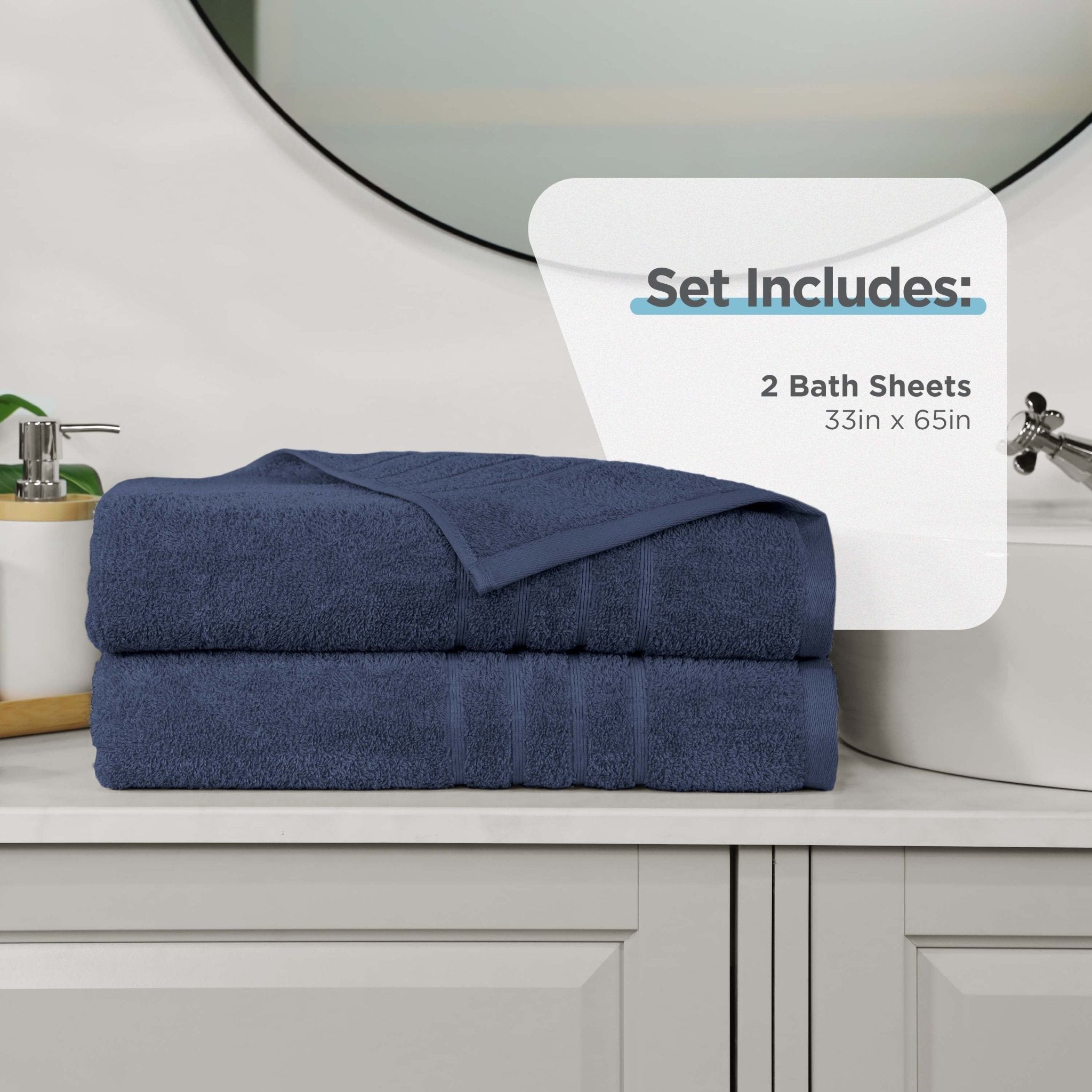 Martex Ultimate 100% Cotton Solid 2-Piece Bath Sheet Set