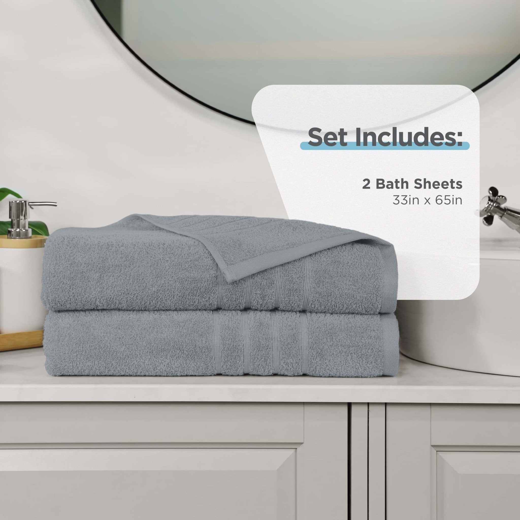 Martex Ultimate 100% Cotton Solid 2-Piece Bath Sheet Set