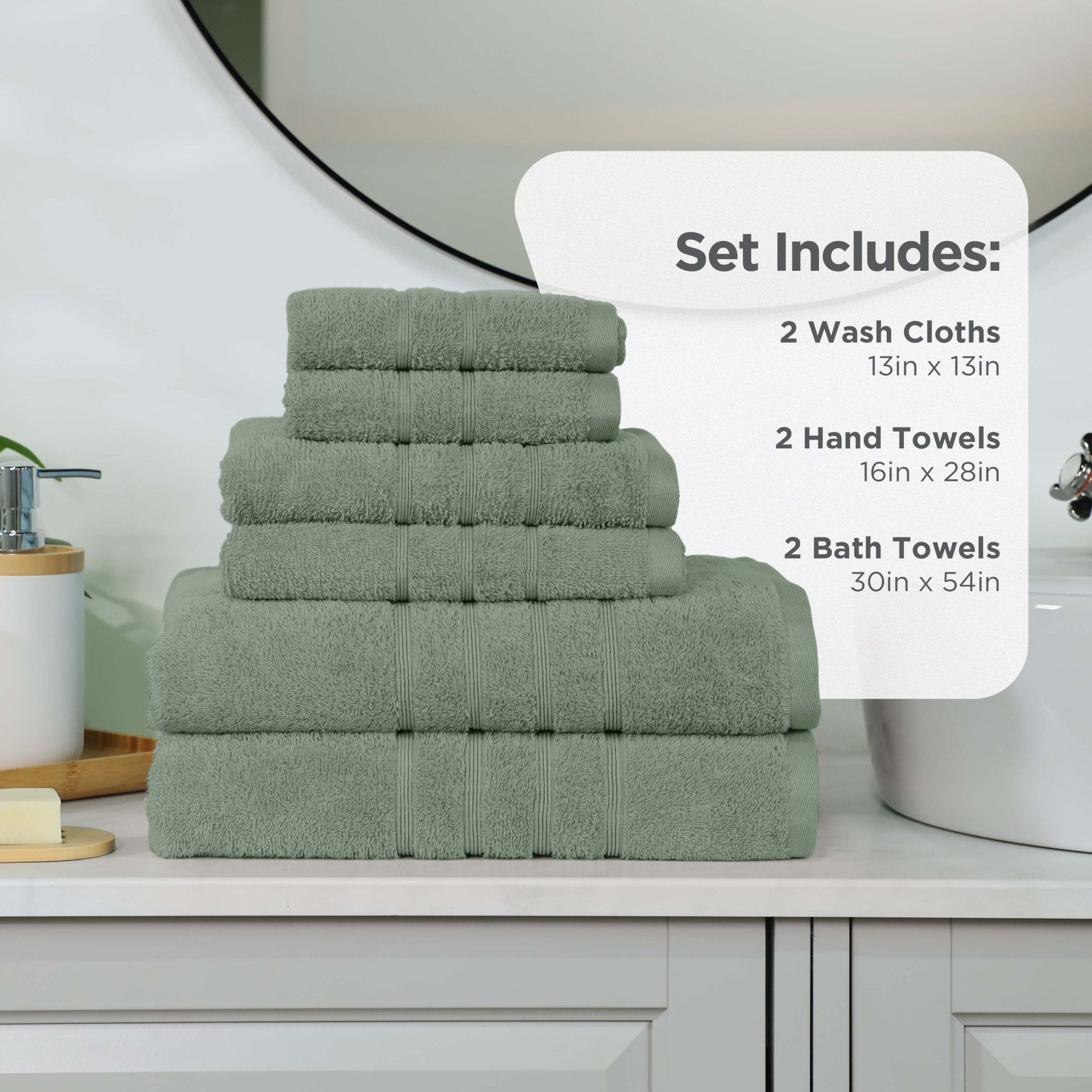 Martex Ultimate 100% Cotton Solid 6-Piece Towel Set