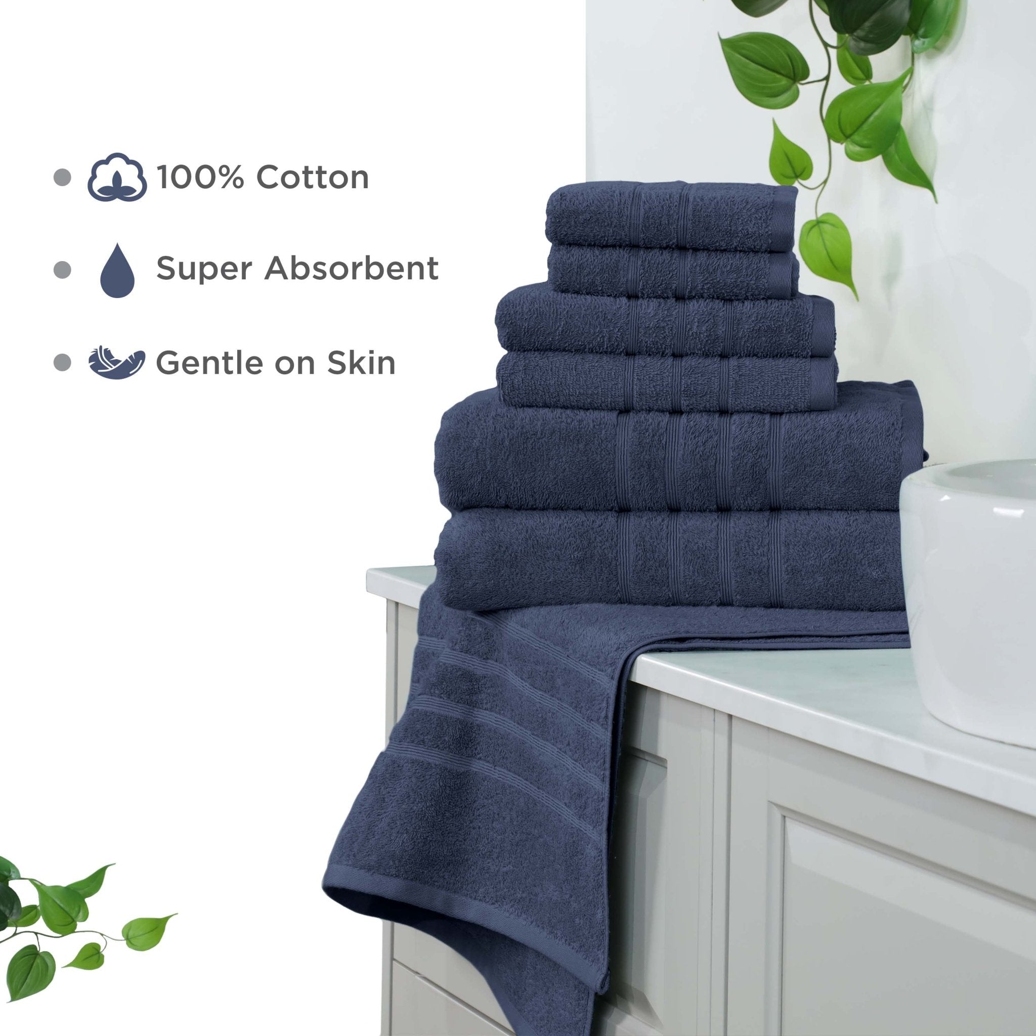 Martex Ultimate 100% Cotton Solid 6-Piece Towel Set
