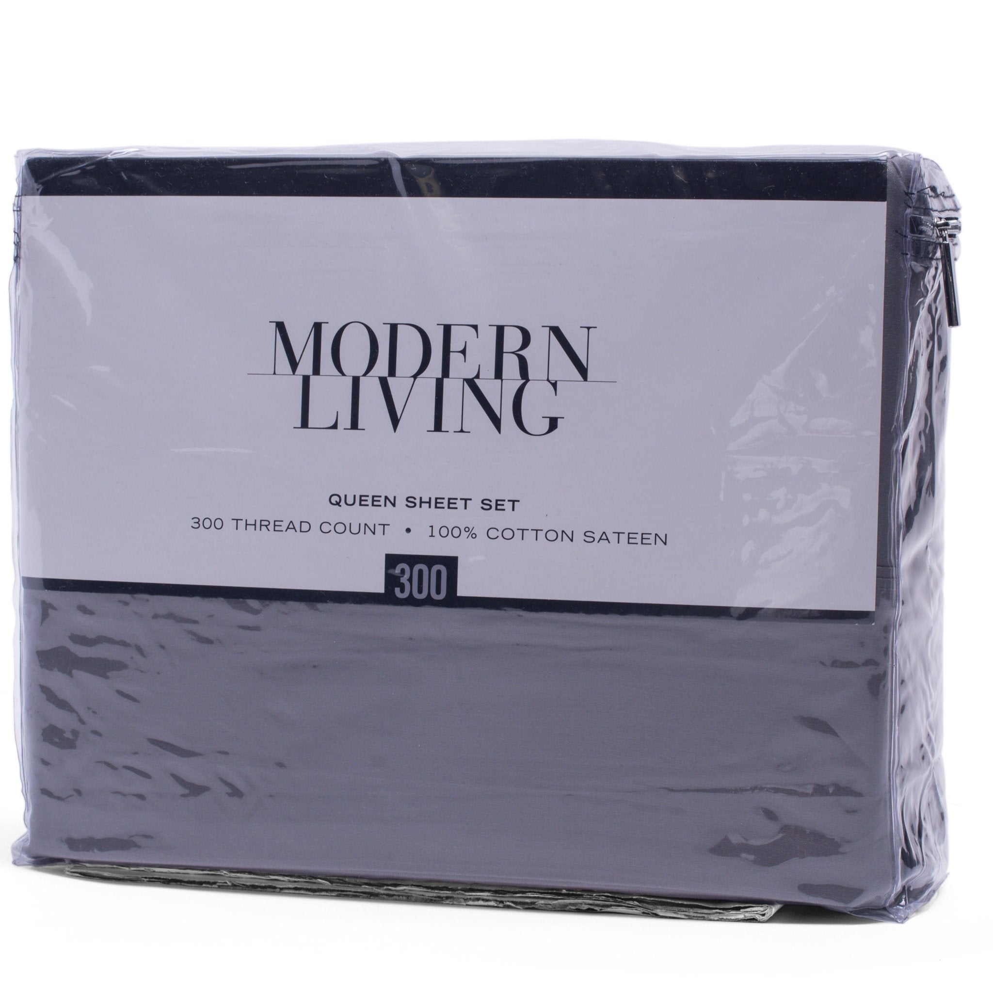 Modern Living Solid Color 300 Thread Count 100% Cotton Sateen Sheet Set