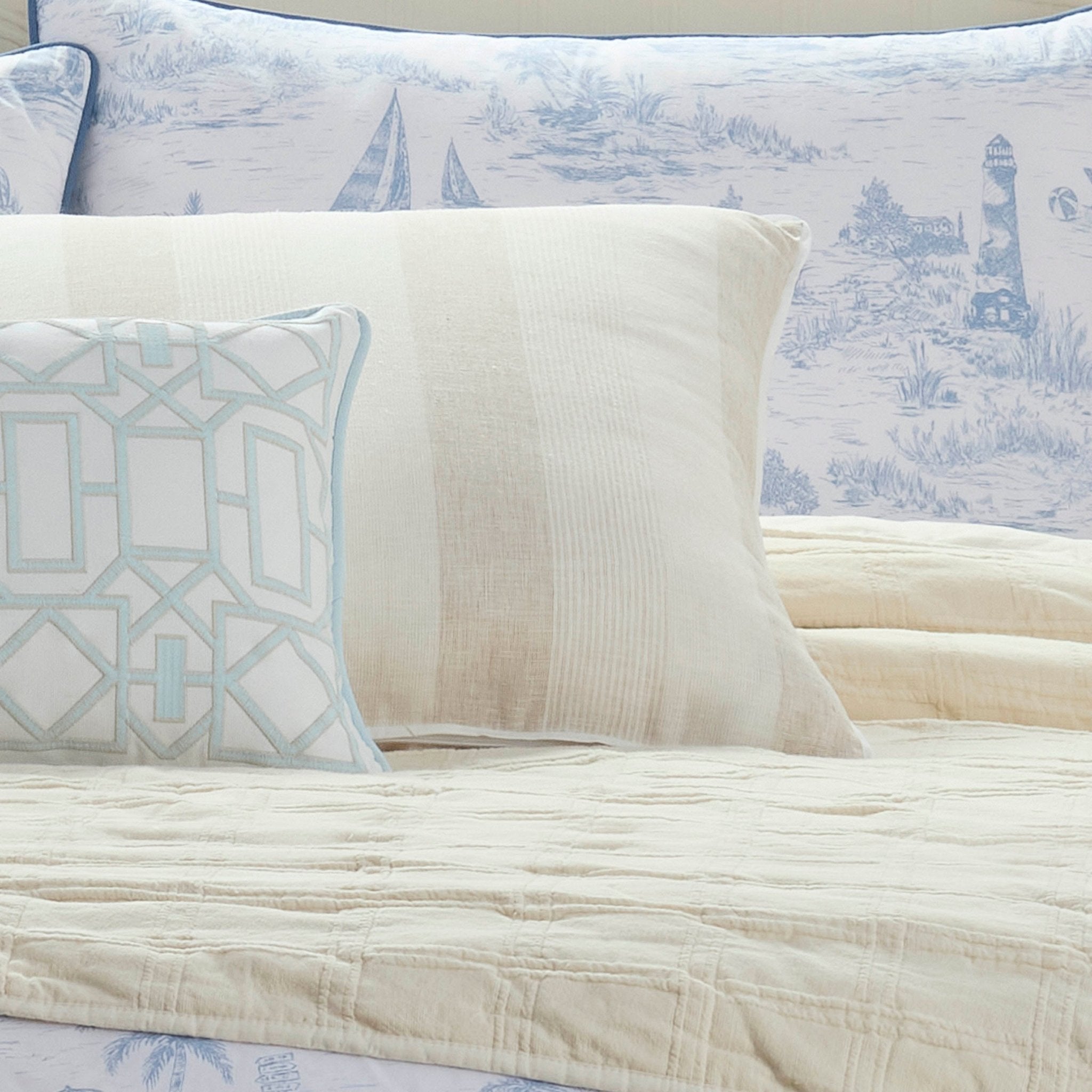 Southern Tide Batten Square Linen Decorative Pillow