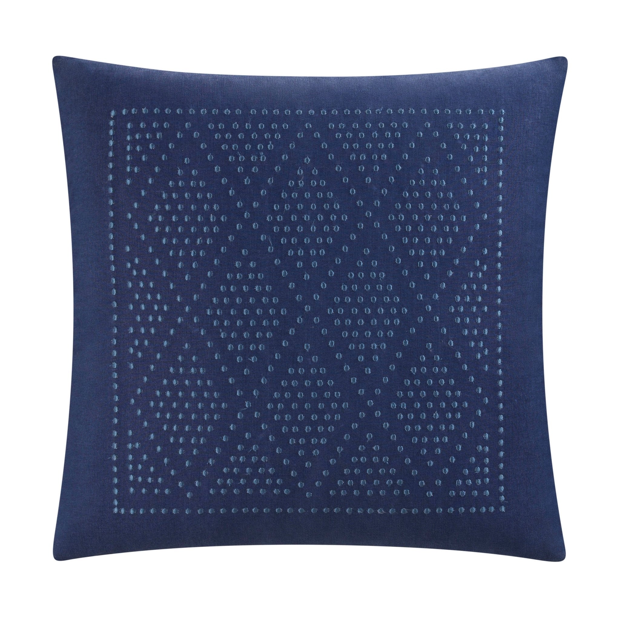 Southern Tide Diamond Geo 100% Cotton Reversible Square Navy Decorative Pillow