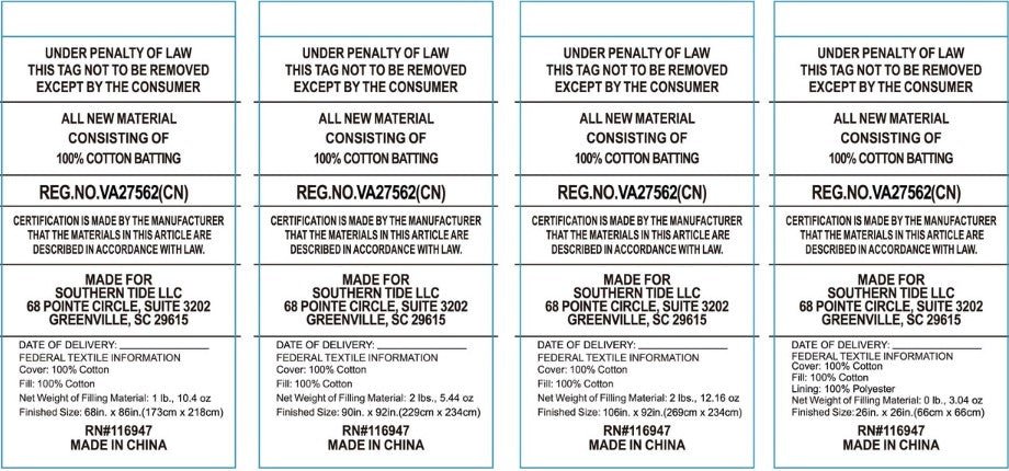 Repetitive label text on a white background