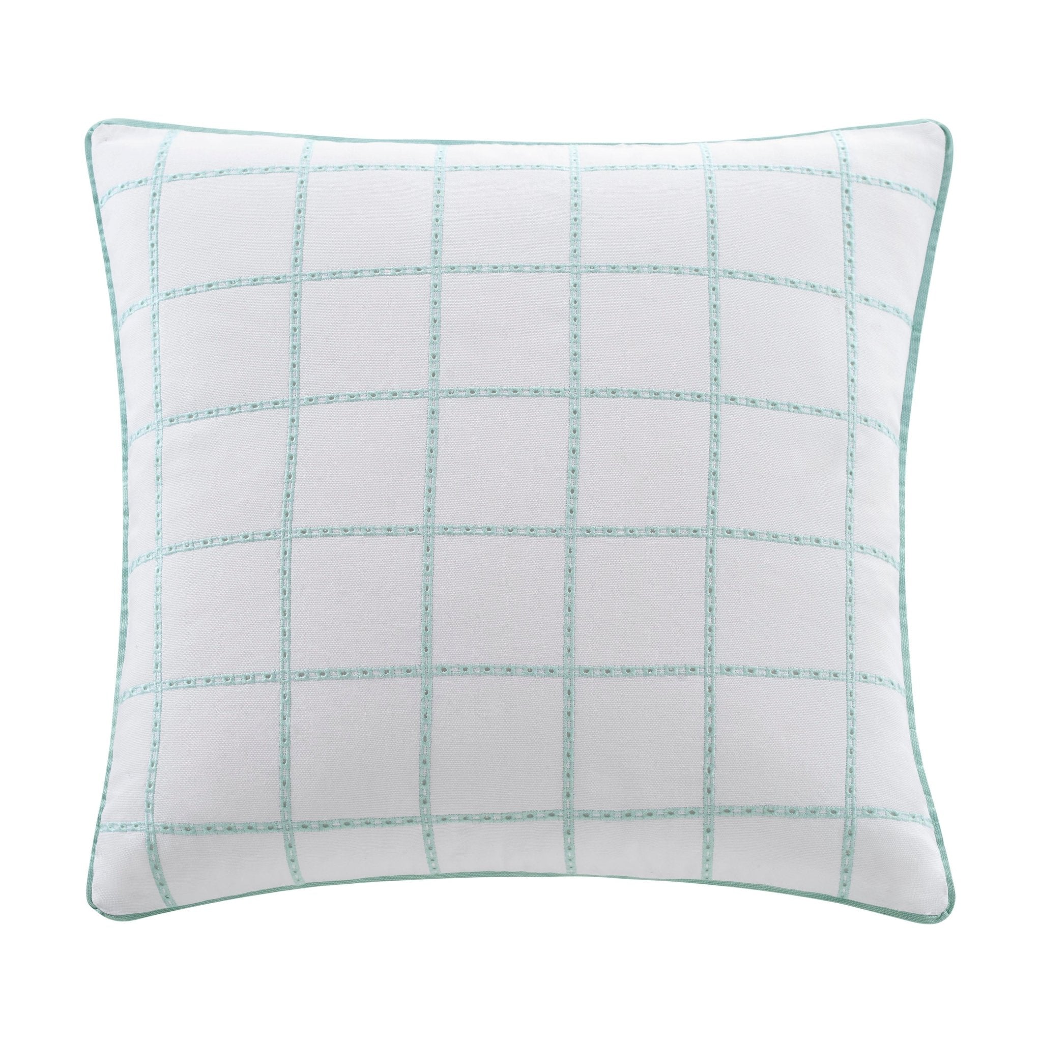 Southern Tide Eyelet Square 100% Cotton Green Decorative Pillow