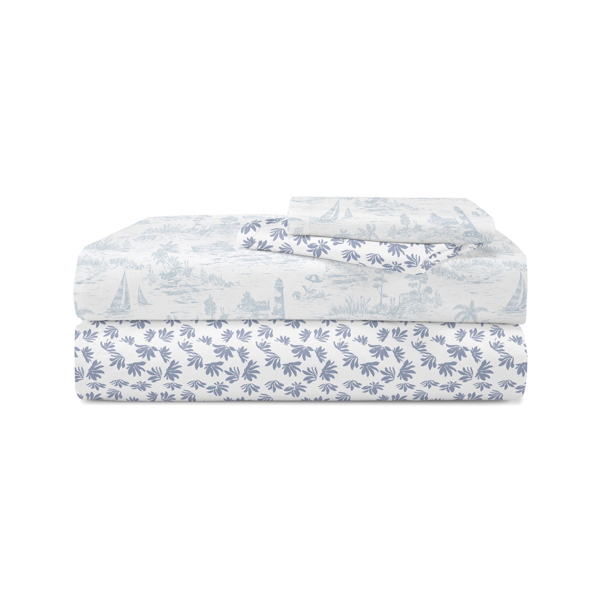 Southern Tide Marco Island 100% Cotton Blue Sheet Set