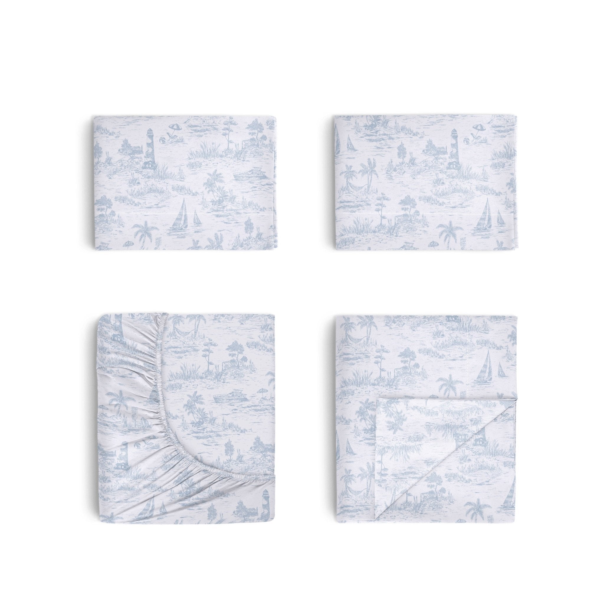 Southern Tide Marco Island 100% Cotton Blue Sheet Set