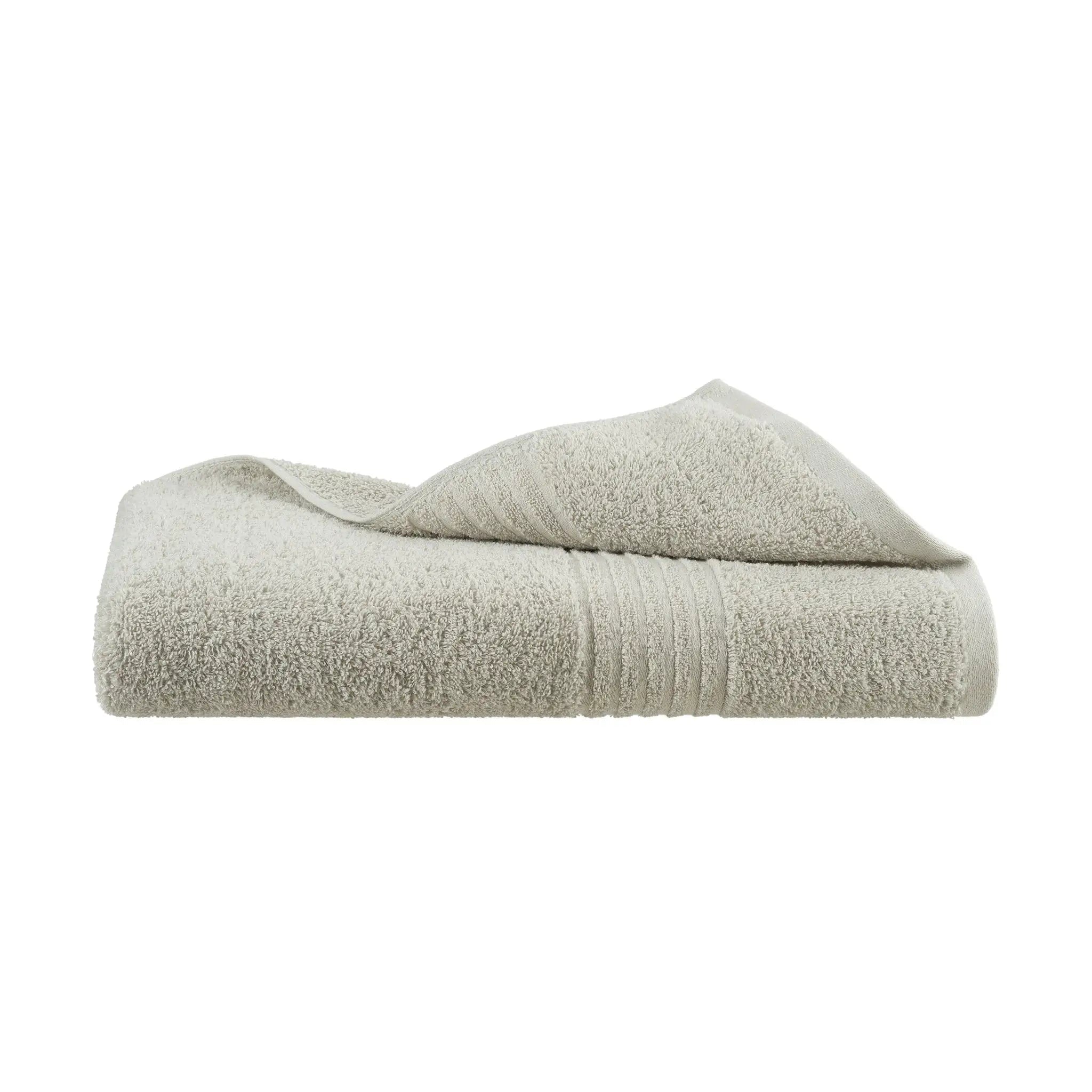 Gray bath towel on a white background