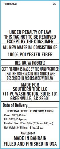 Text label on a product packaging with legal and manufacturing information.