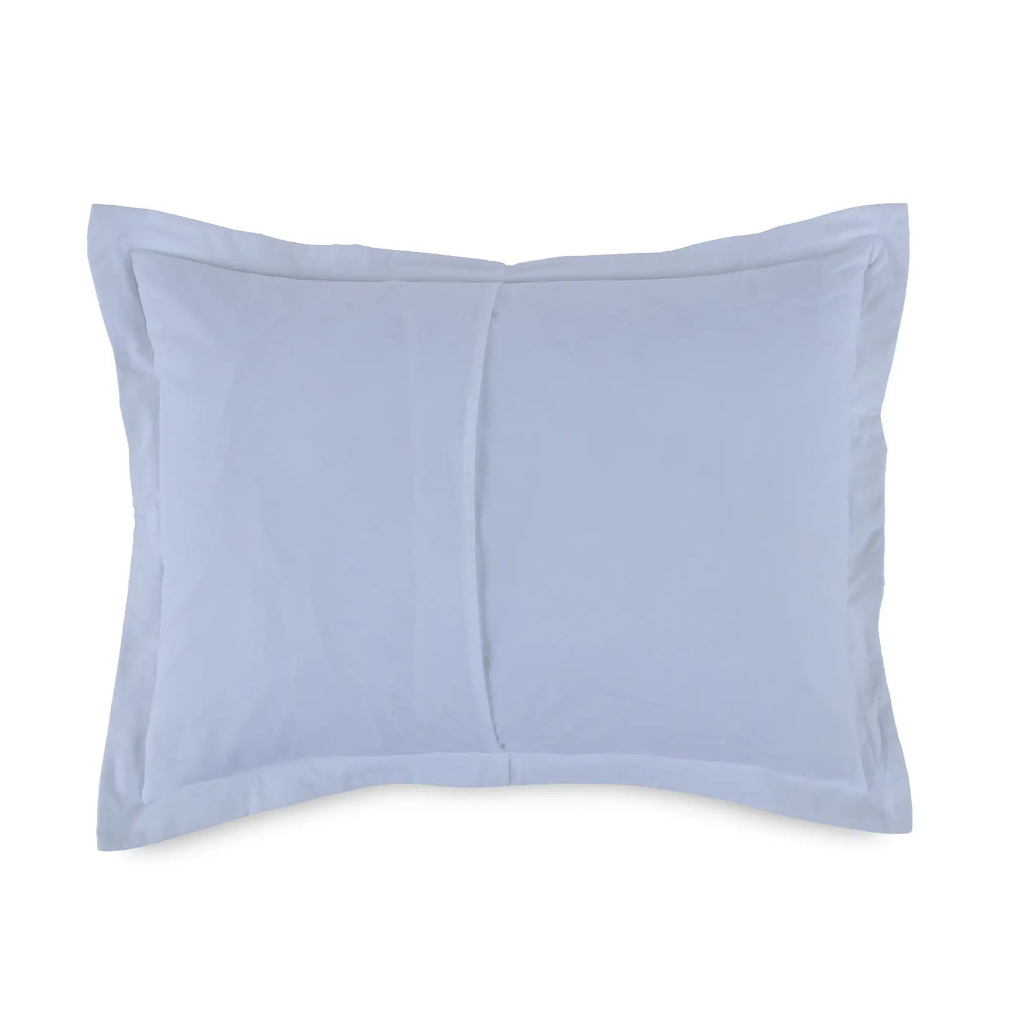Reverse side of white pillow sham shown flat against a solid white background.