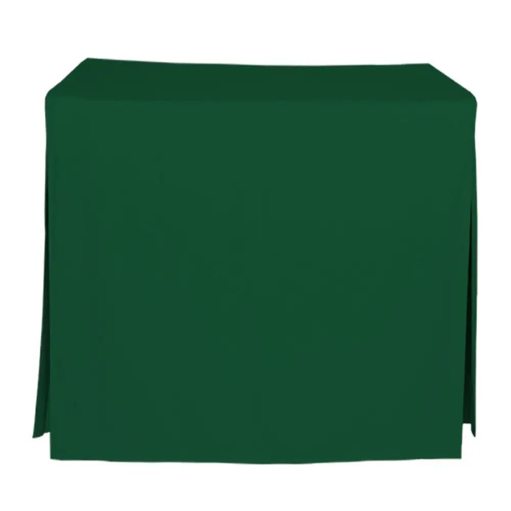 Green table cover on a white background