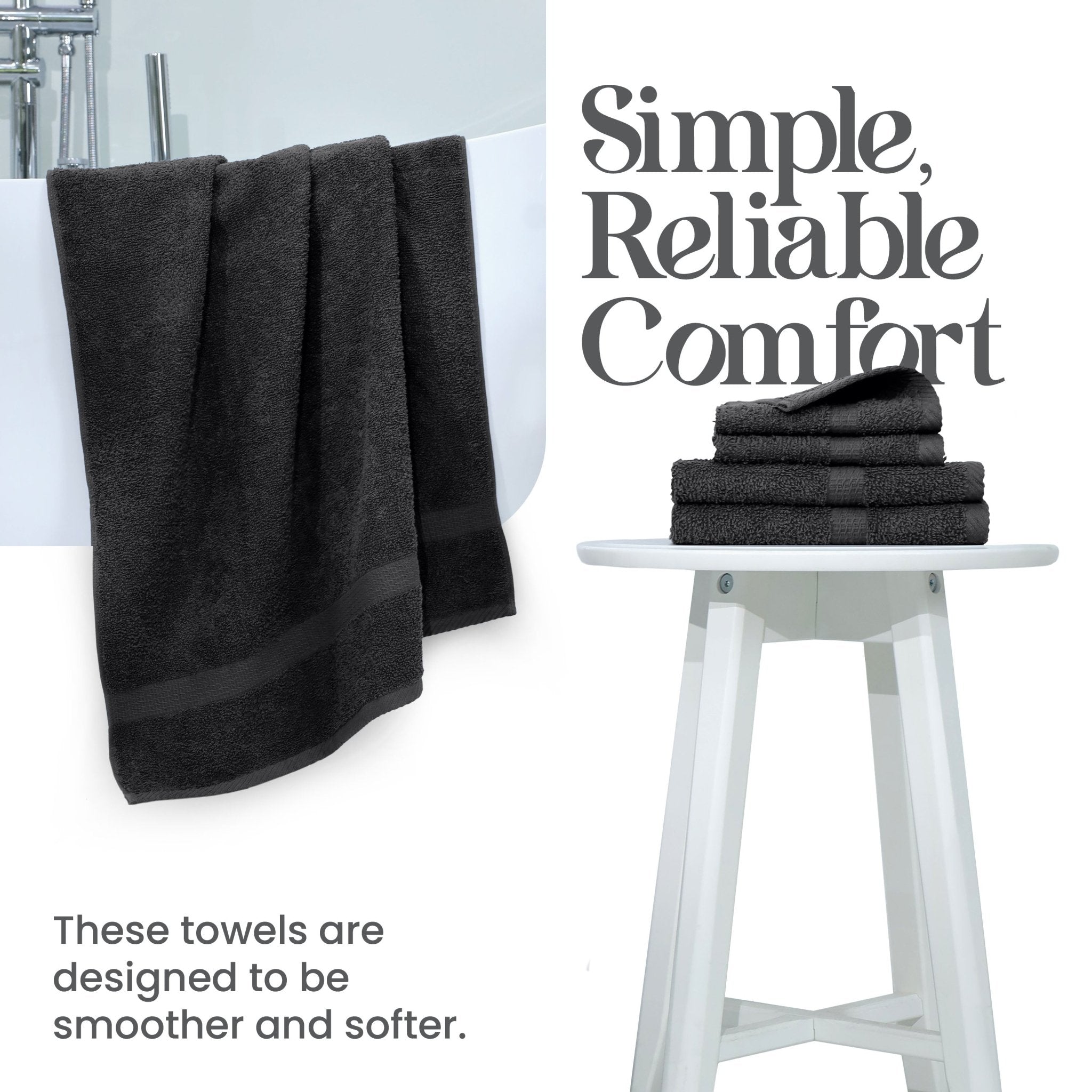 Utica Essentials 100% Cotton 6-Piece Soft Towel Set