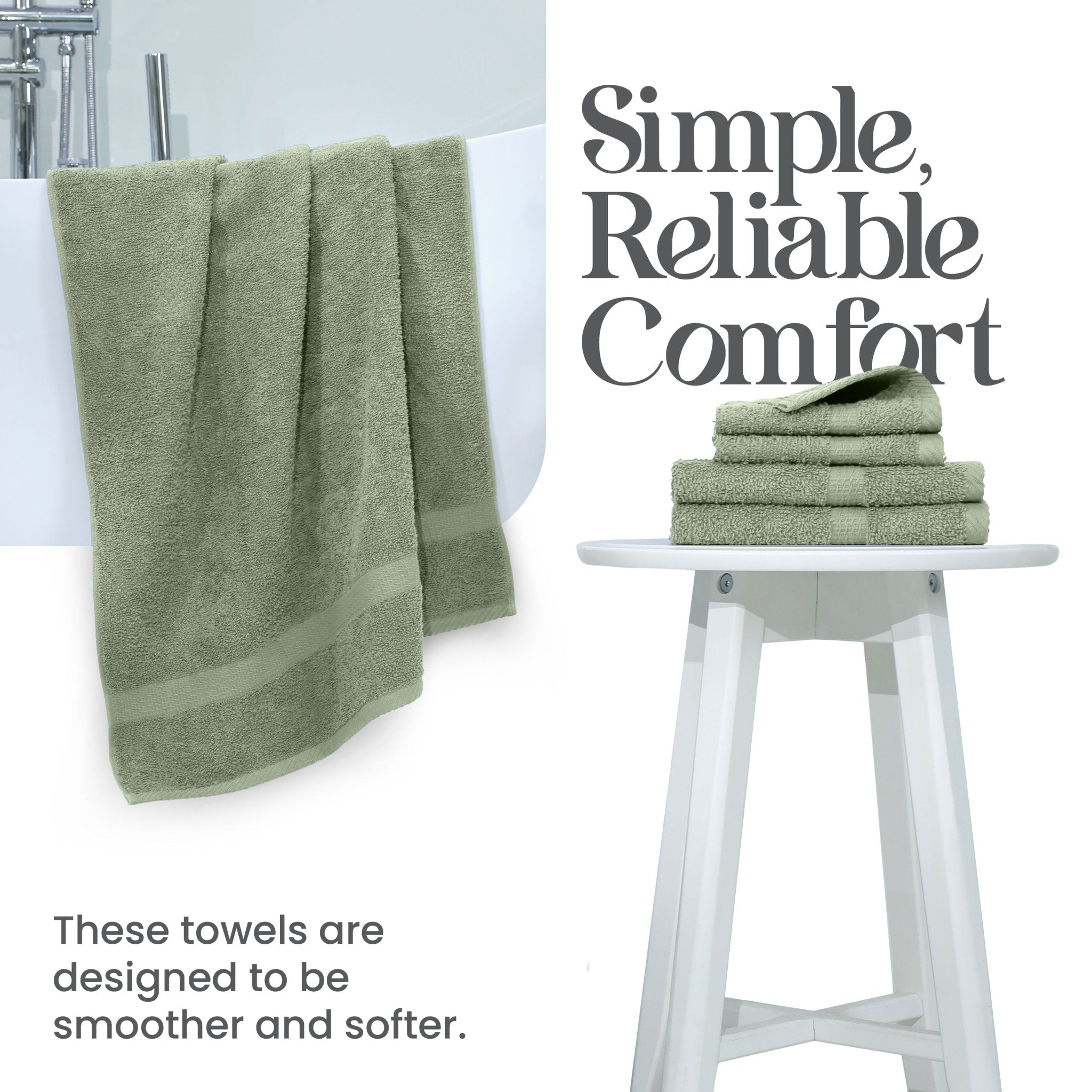 Utica Essentials 100% Cotton 6-Piece Soft Towel Set