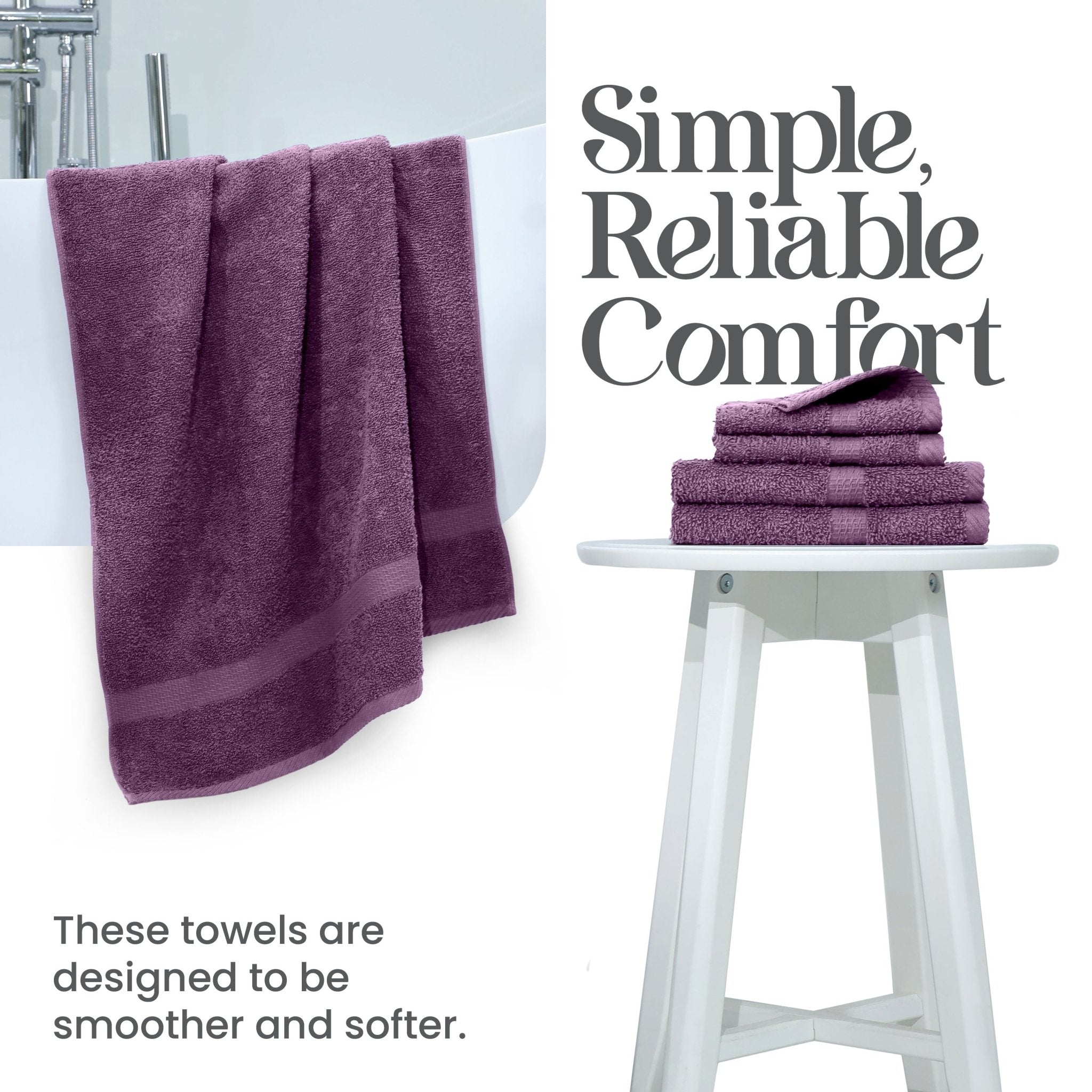 Utica Essentials 100% Cotton 6-Piece Soft Towel Set